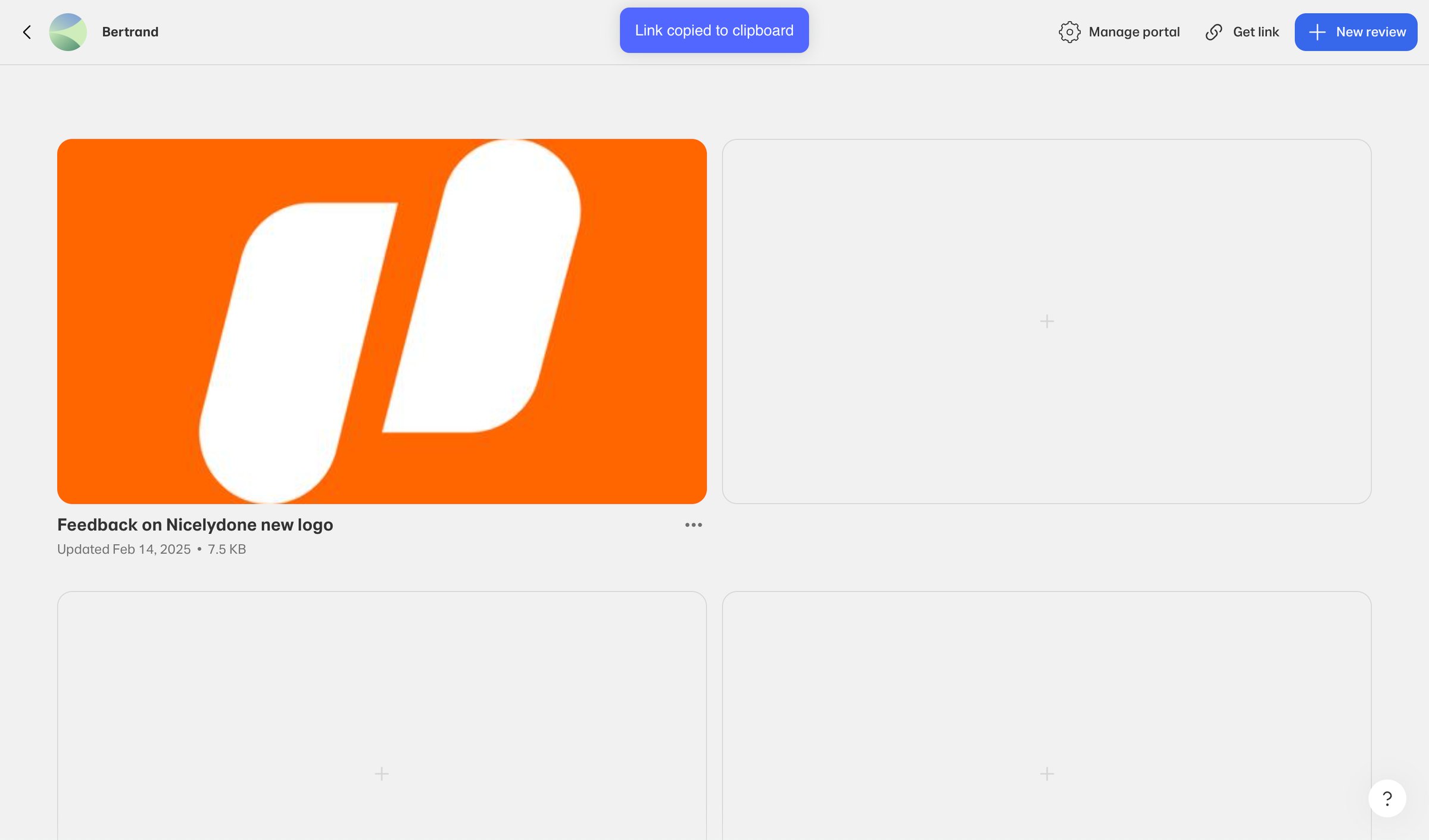 WeTransfer - Nicelydone New Logo screen