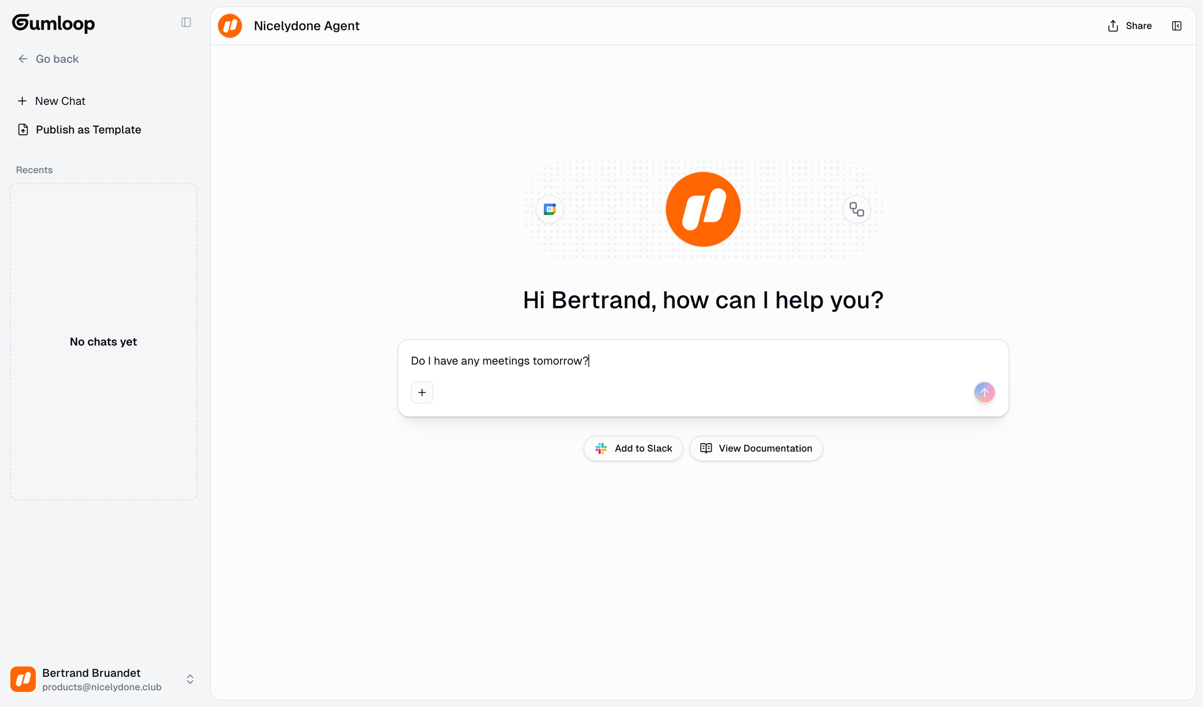 Gumloop - Gumloop | Agent screen