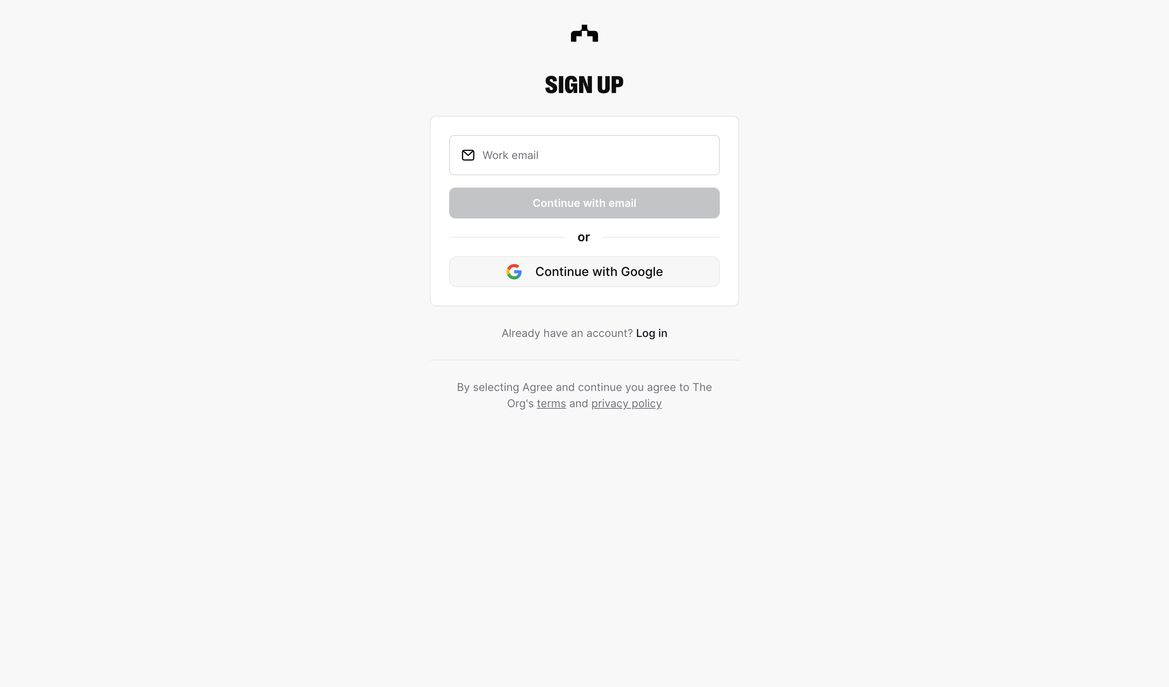 Sign up | The Org from The org