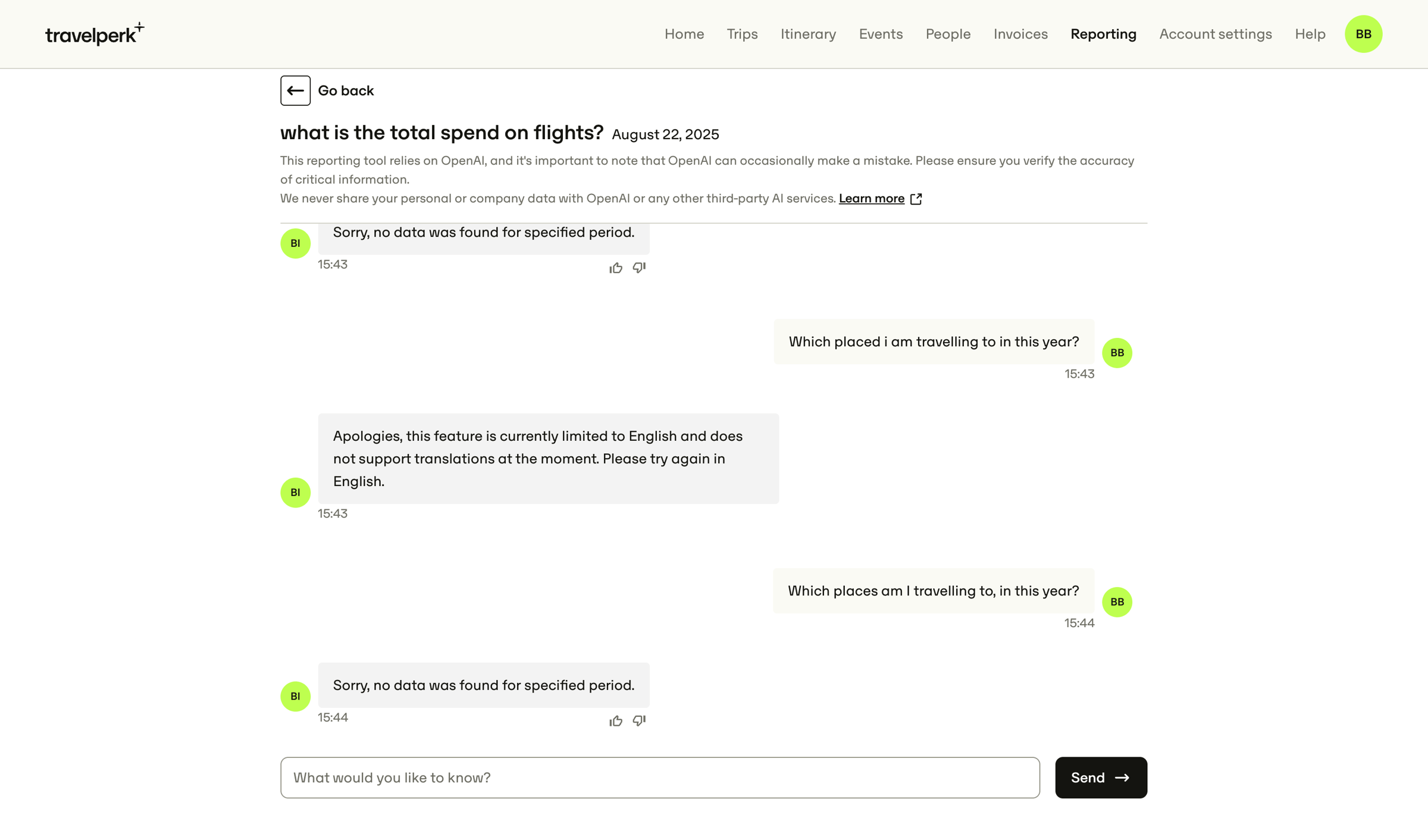 Travelperk - Nicelydone business insights — TravelPerk screen