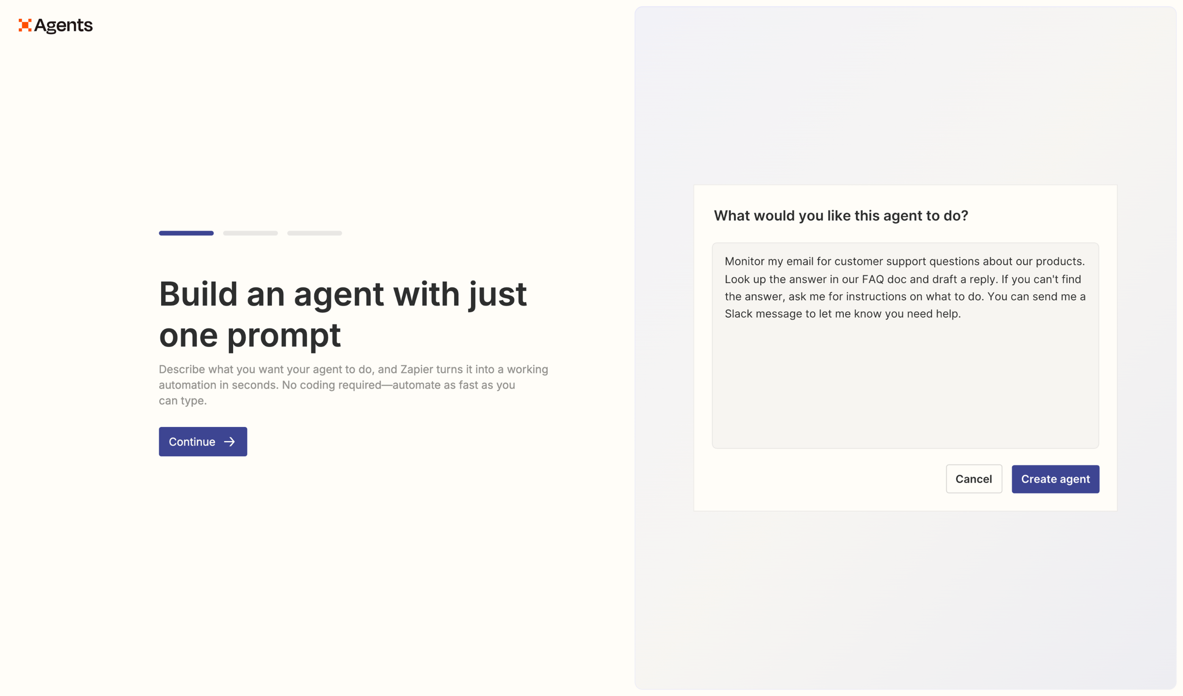 Zapier - Zapier Agents screen