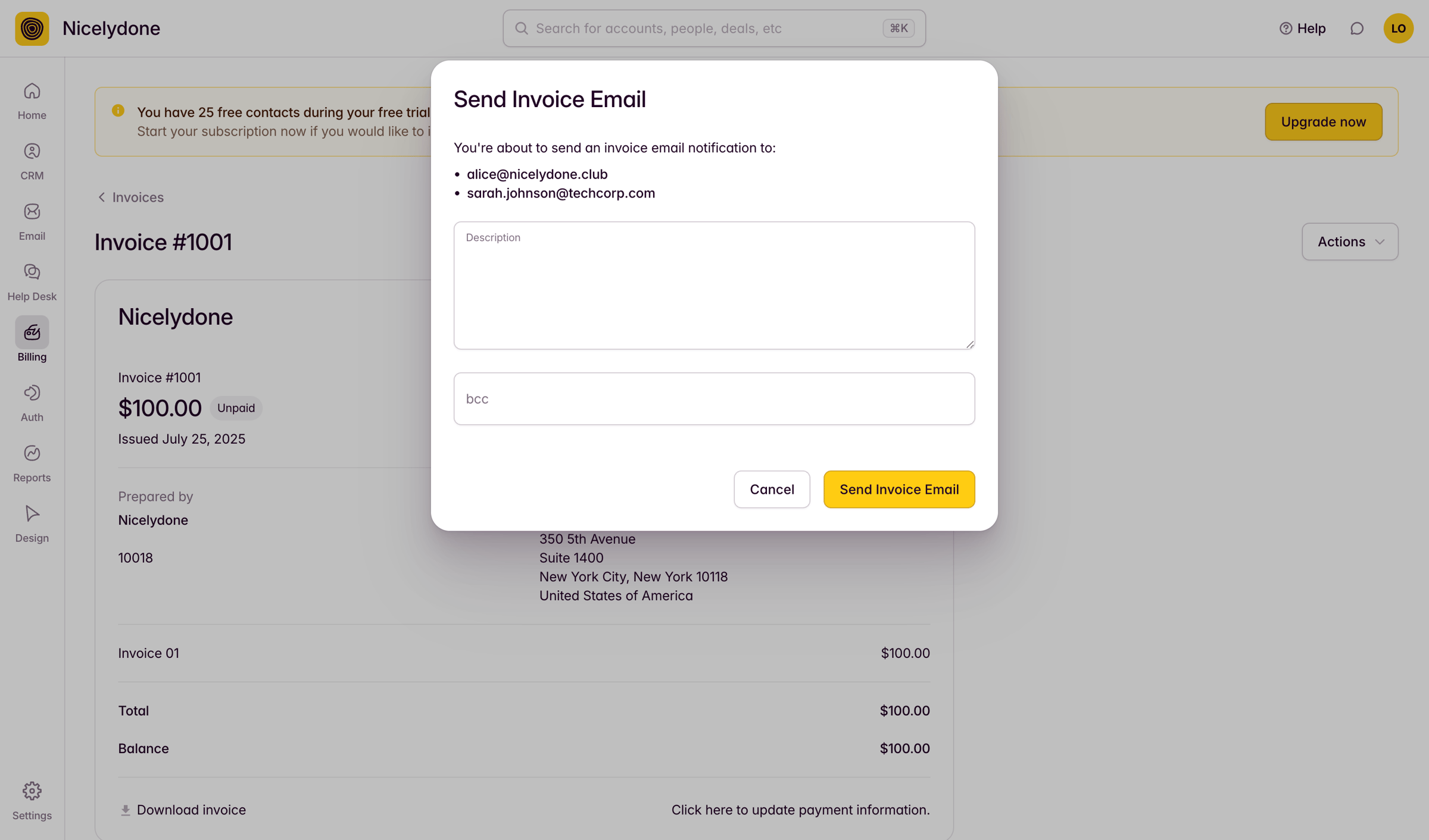 Outseta - View Invoice screen