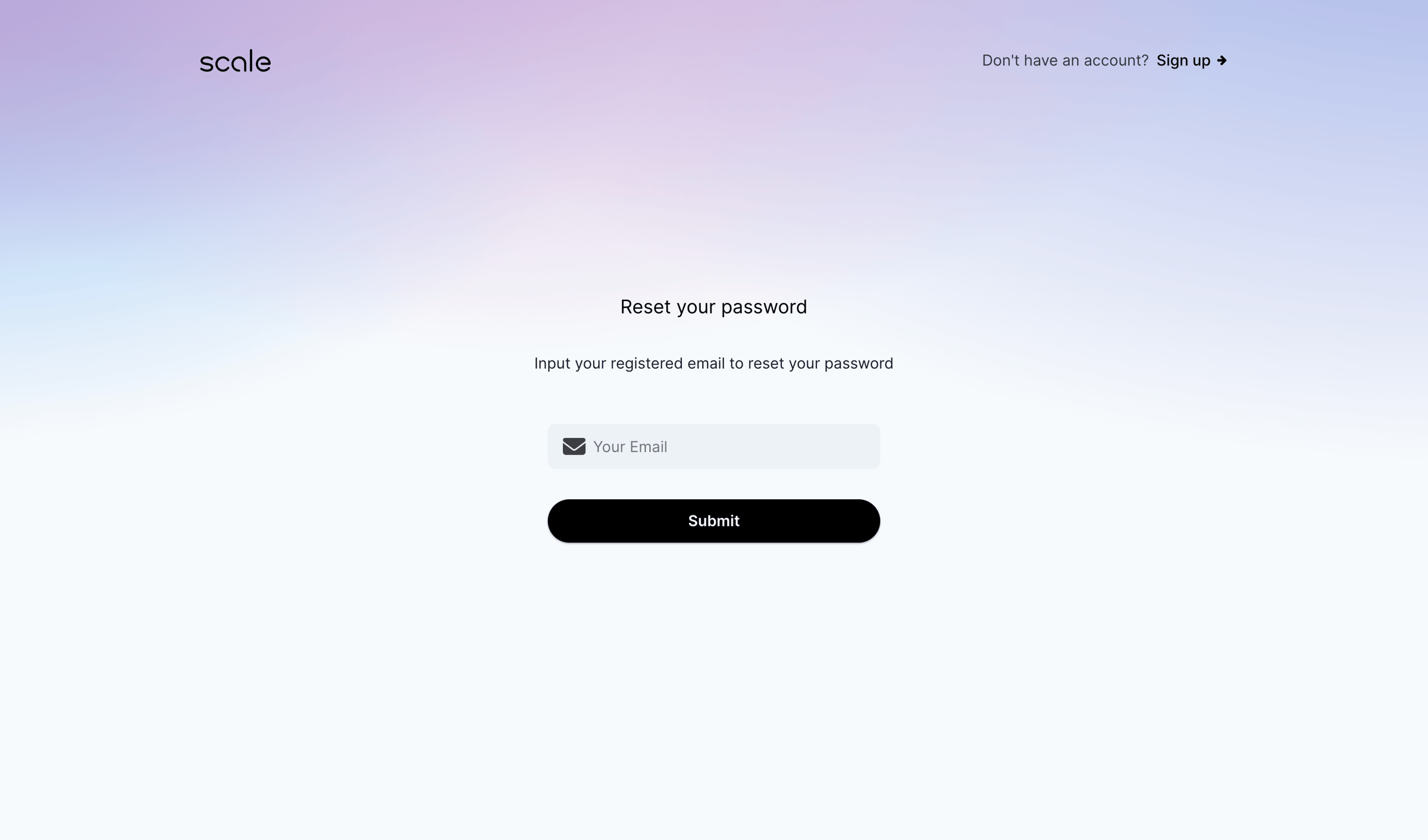 Scale - Forgot your Password? - Request a New one Now - Scale screen
