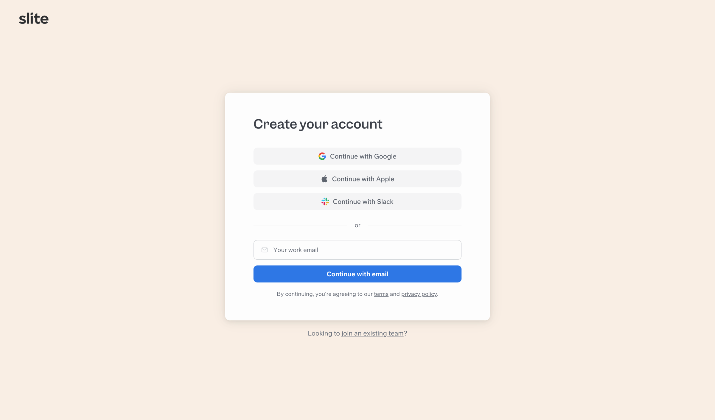 Slite - Get started | Slite screen