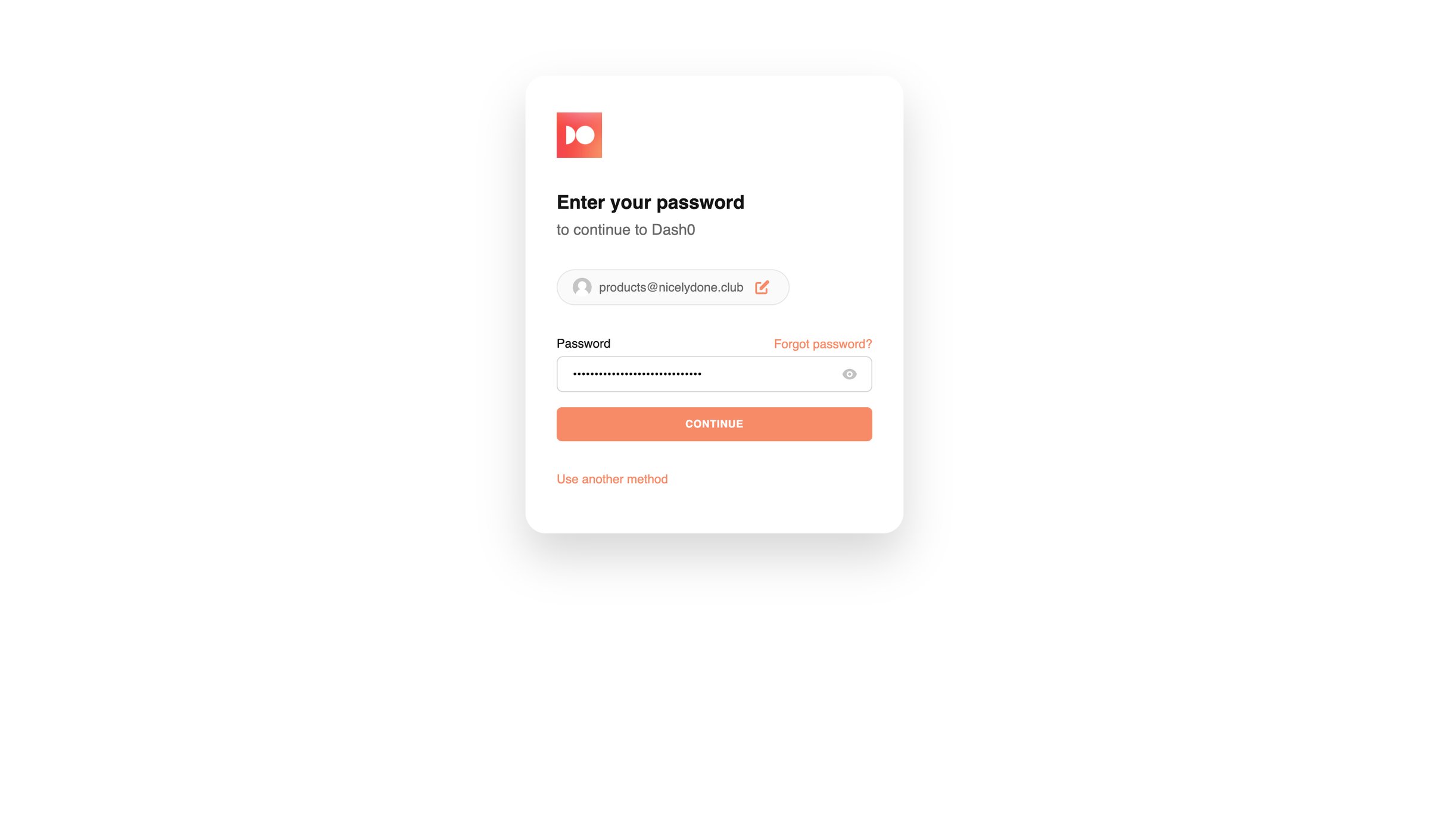 Dash0 - My account | Dash0 screen