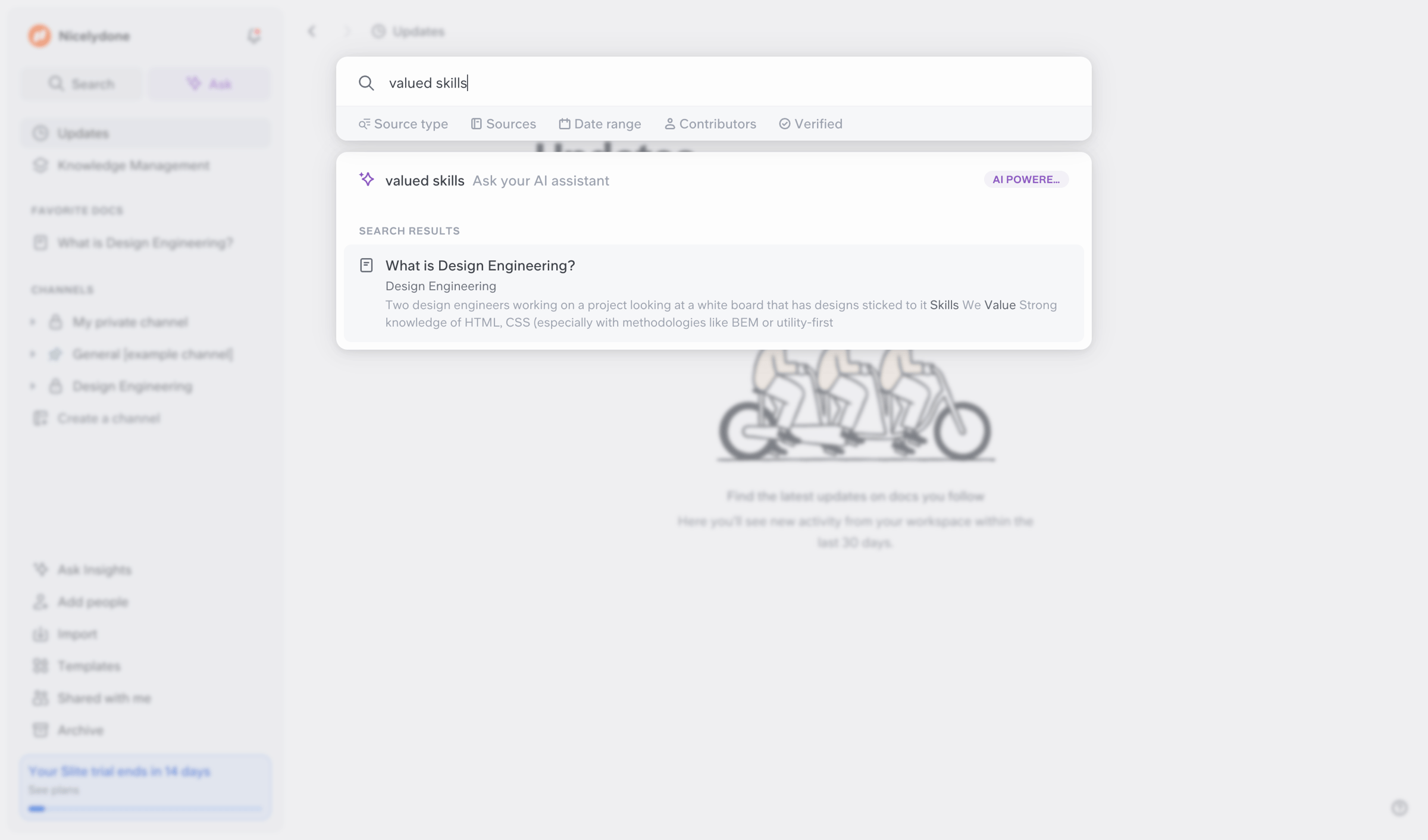 Slite - My private channel screen