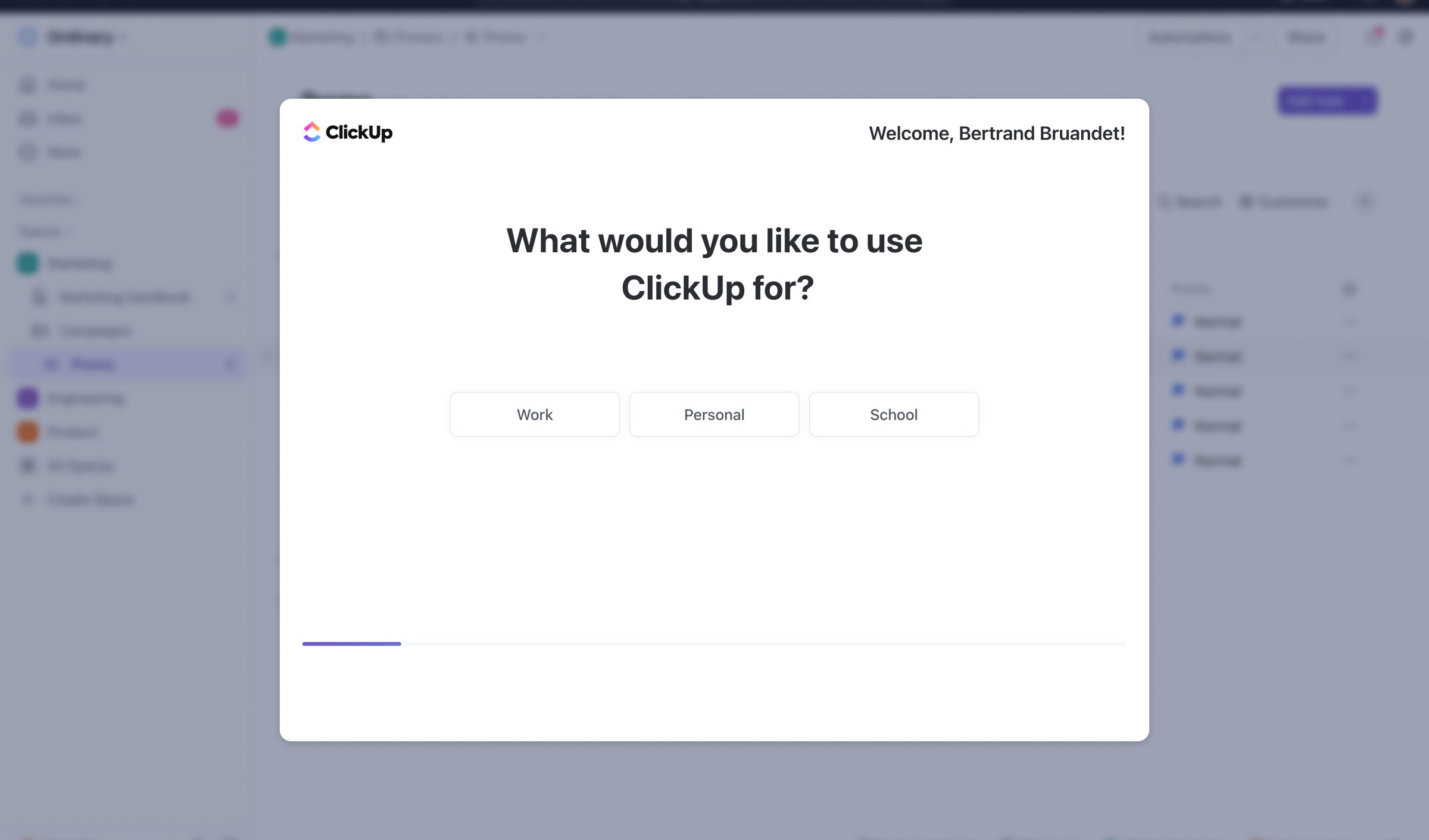 ClickUp - Onboarding | ClickUp screen