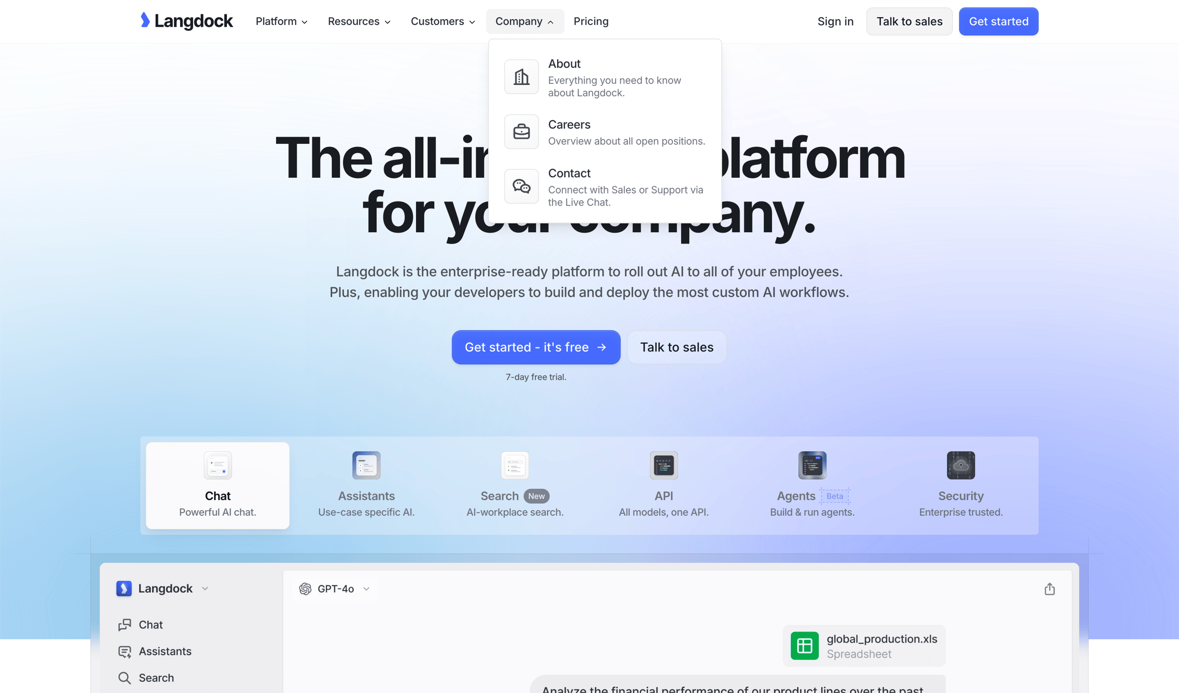 Langdock - Langdock | The all-in-one AI platform for your company. screen