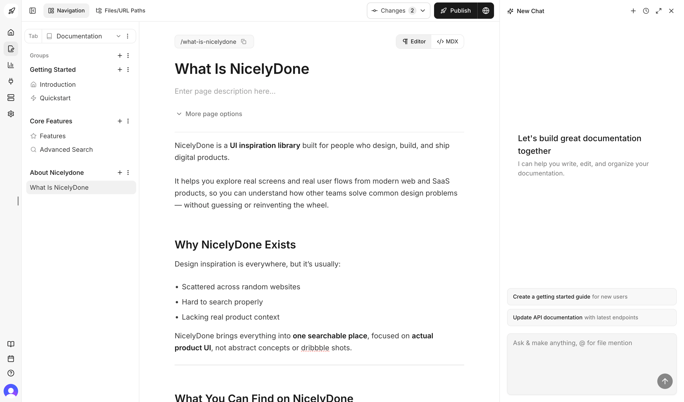 Documentation.AI - Dashboard - Documentation.AI screen