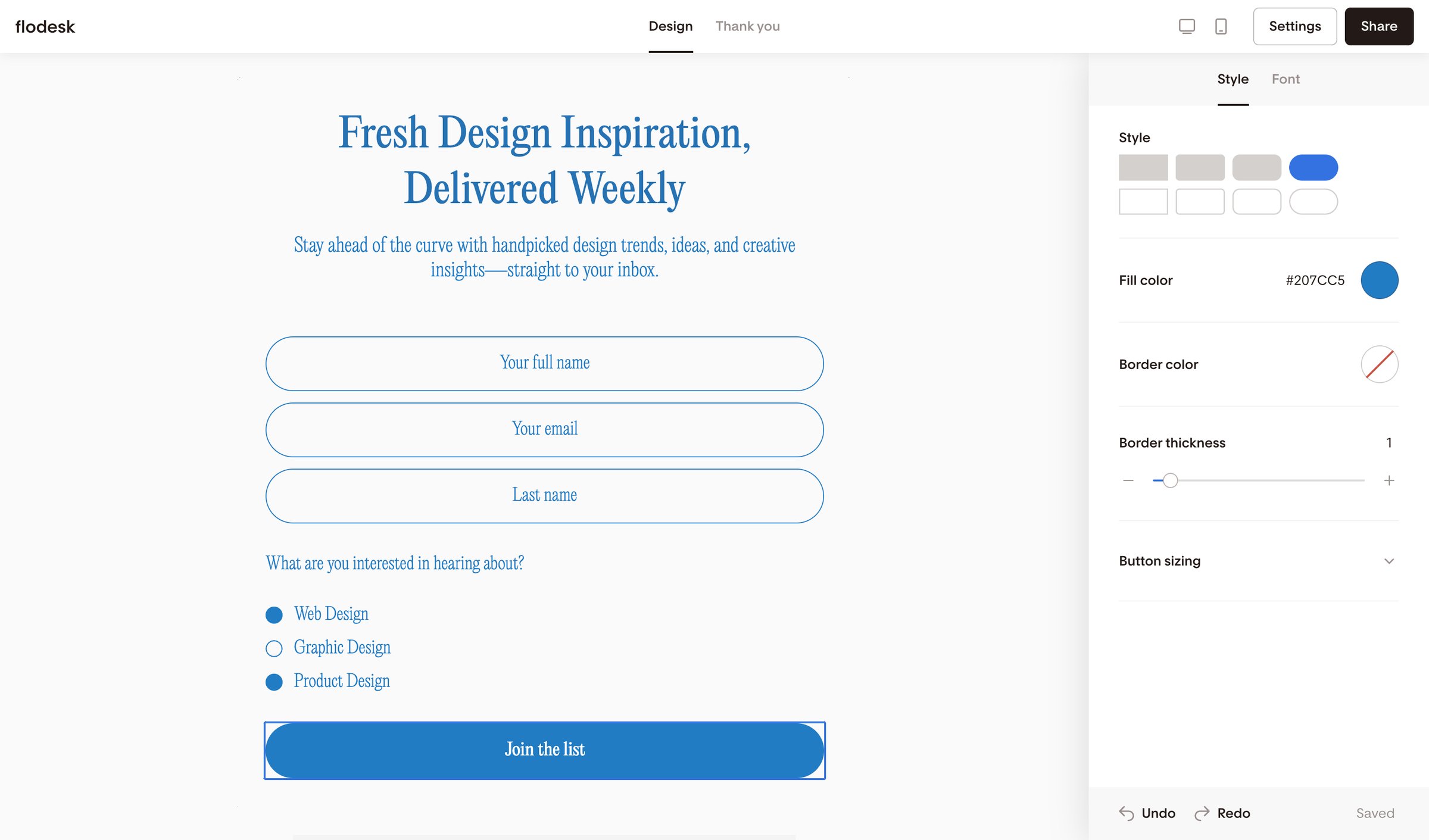 Flodesk - Simple link in bio | Flodesk screen