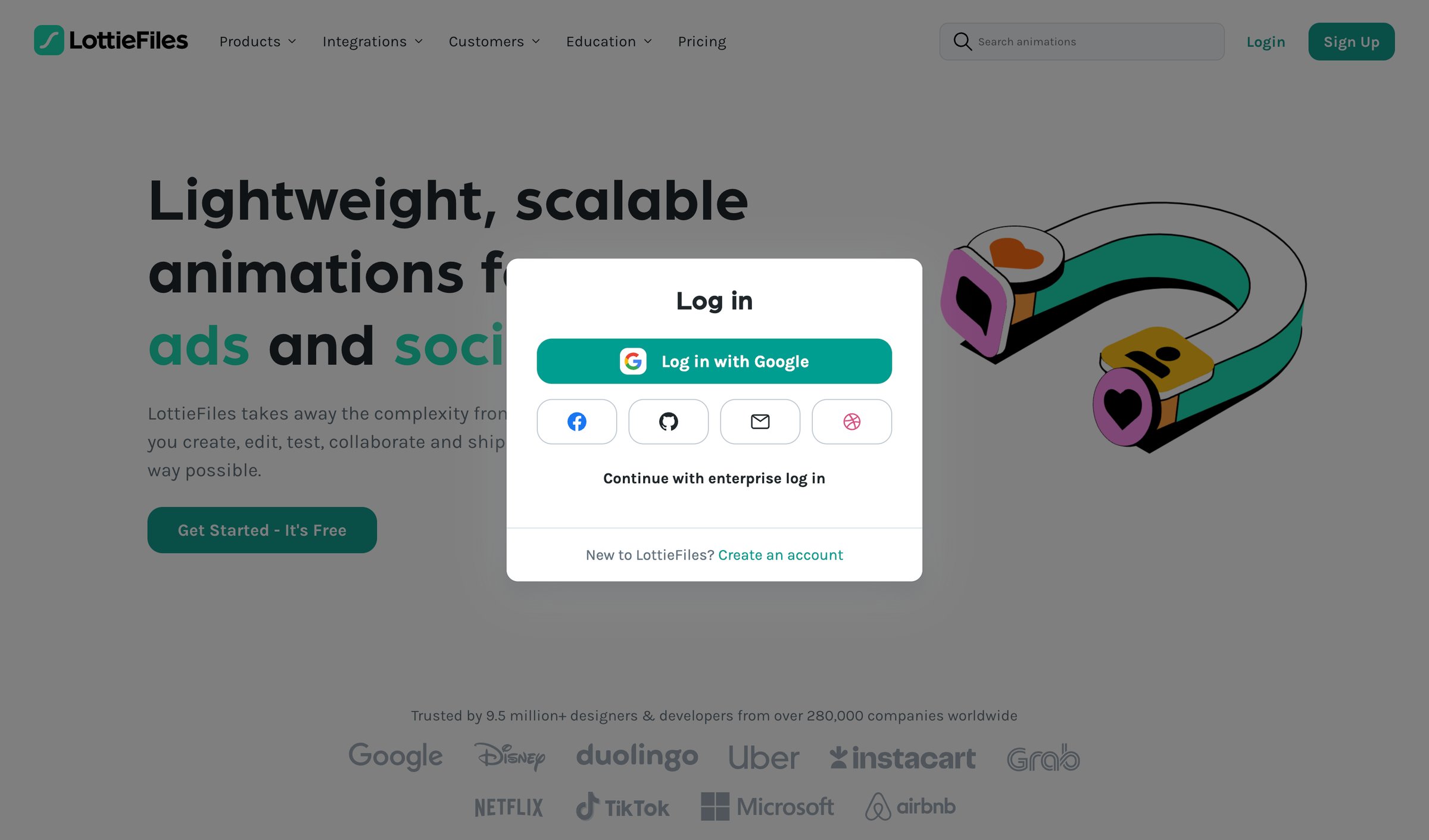 Lottie - LottieFiles Download Free lightweight animations for website | app screen