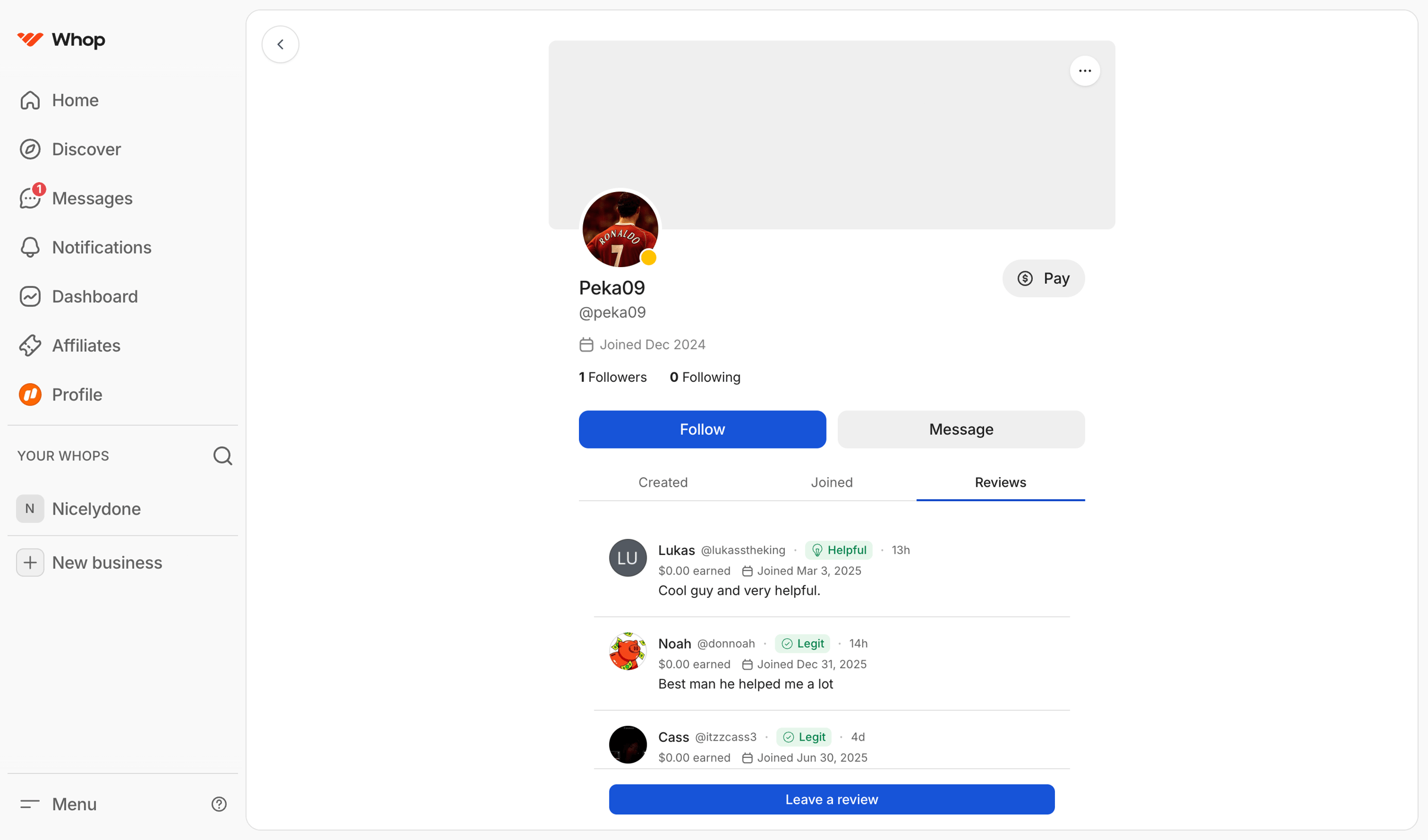 Whop - Peka09 | Whop screen