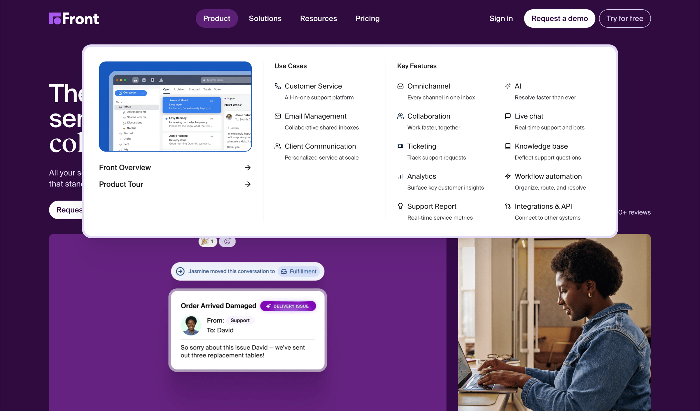 Front - Front - The Platform for Exceptional Customer Service at Scale screen