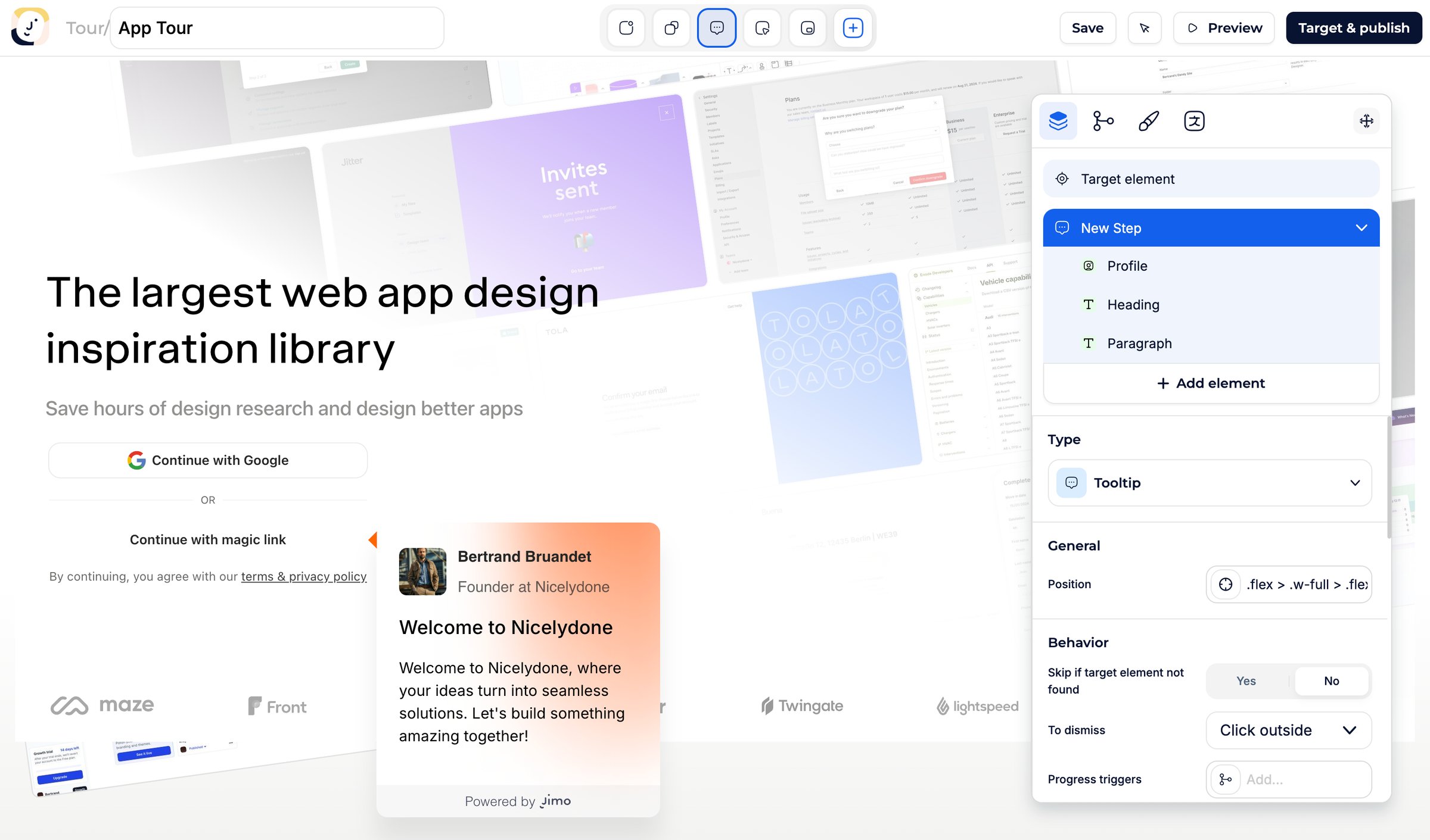 The world largest web app inspiration library from Jimo