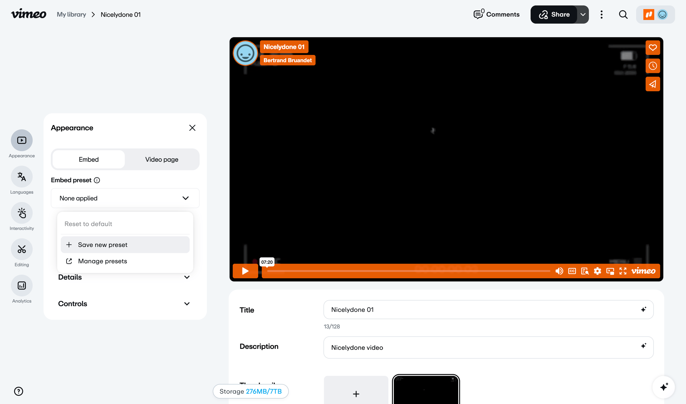 Vimeo - Nicelydone 01 screen