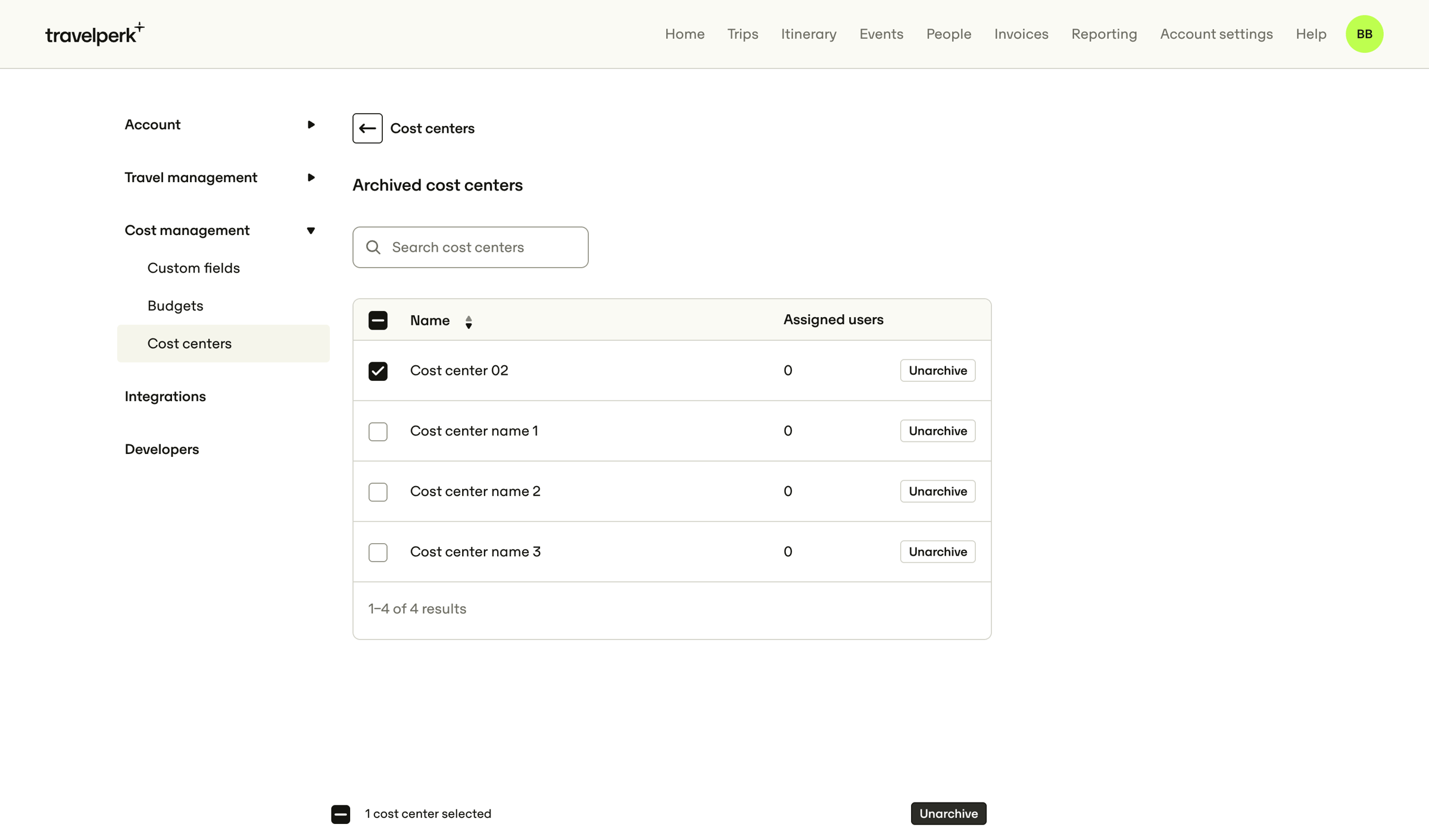 Travelperk - Account settings for Nicelydone — TravelPerk screen