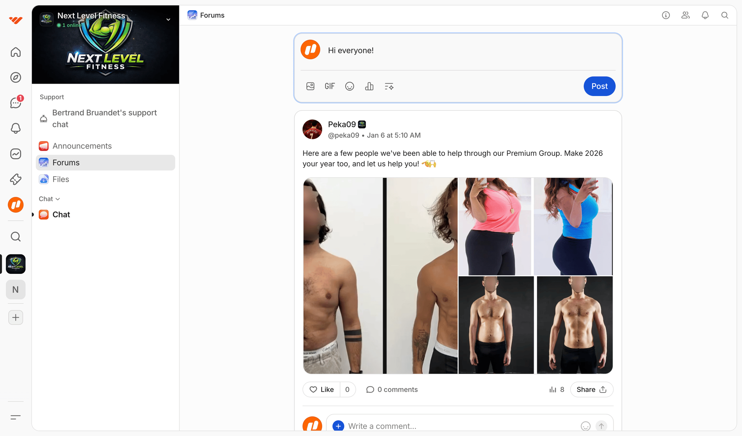 Whop - Forums | NextLevel Fitness – Free Group screen