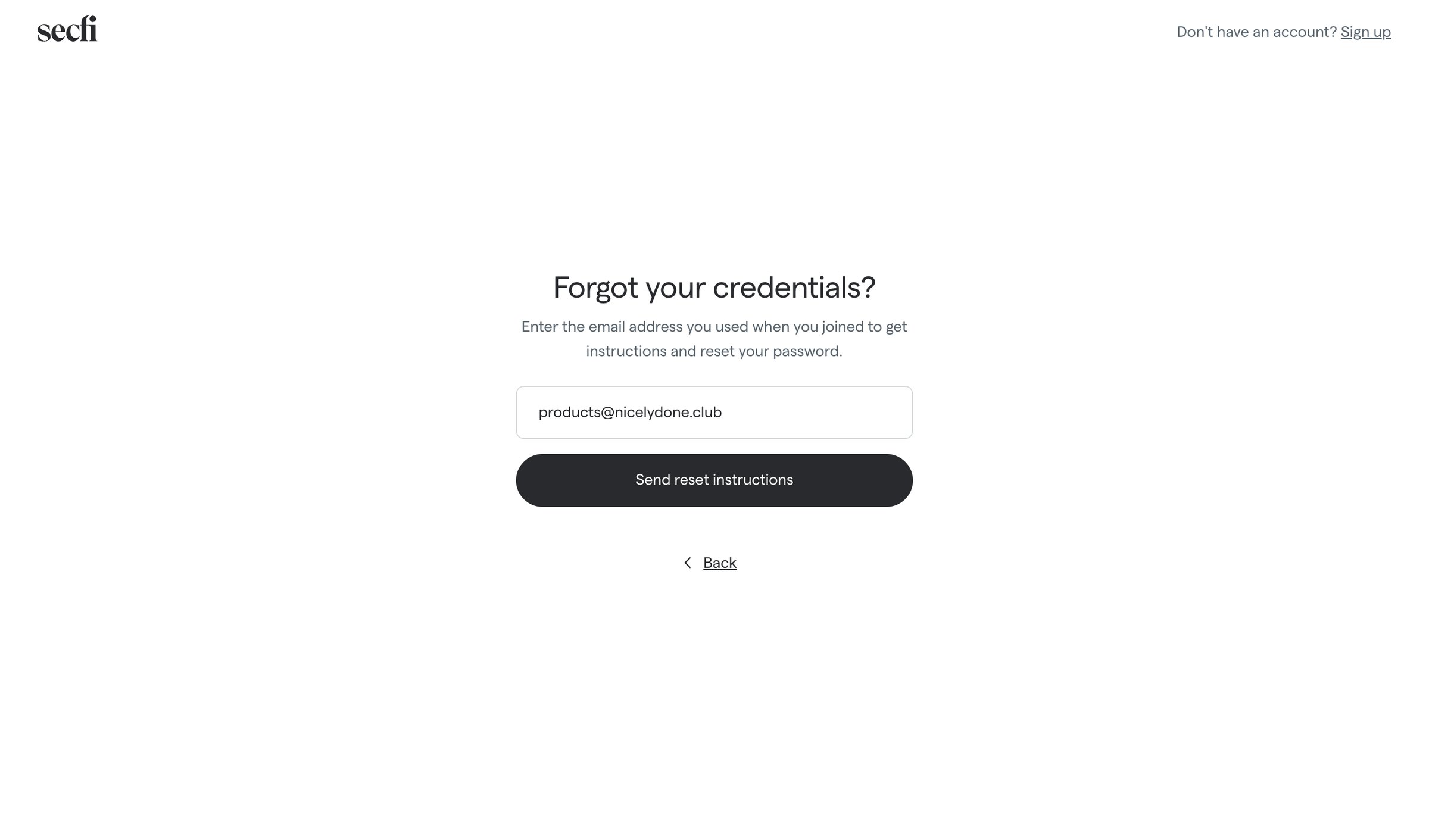 Secfi - Home | Secfi screen