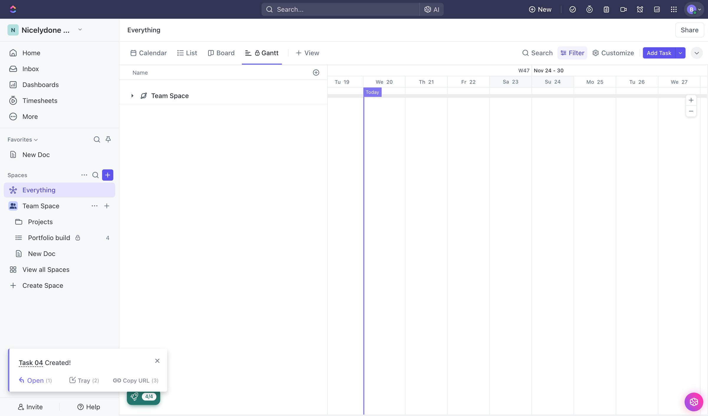 Gantt | Everything Nicelydone Workspace 01 Gantt from ClickUp