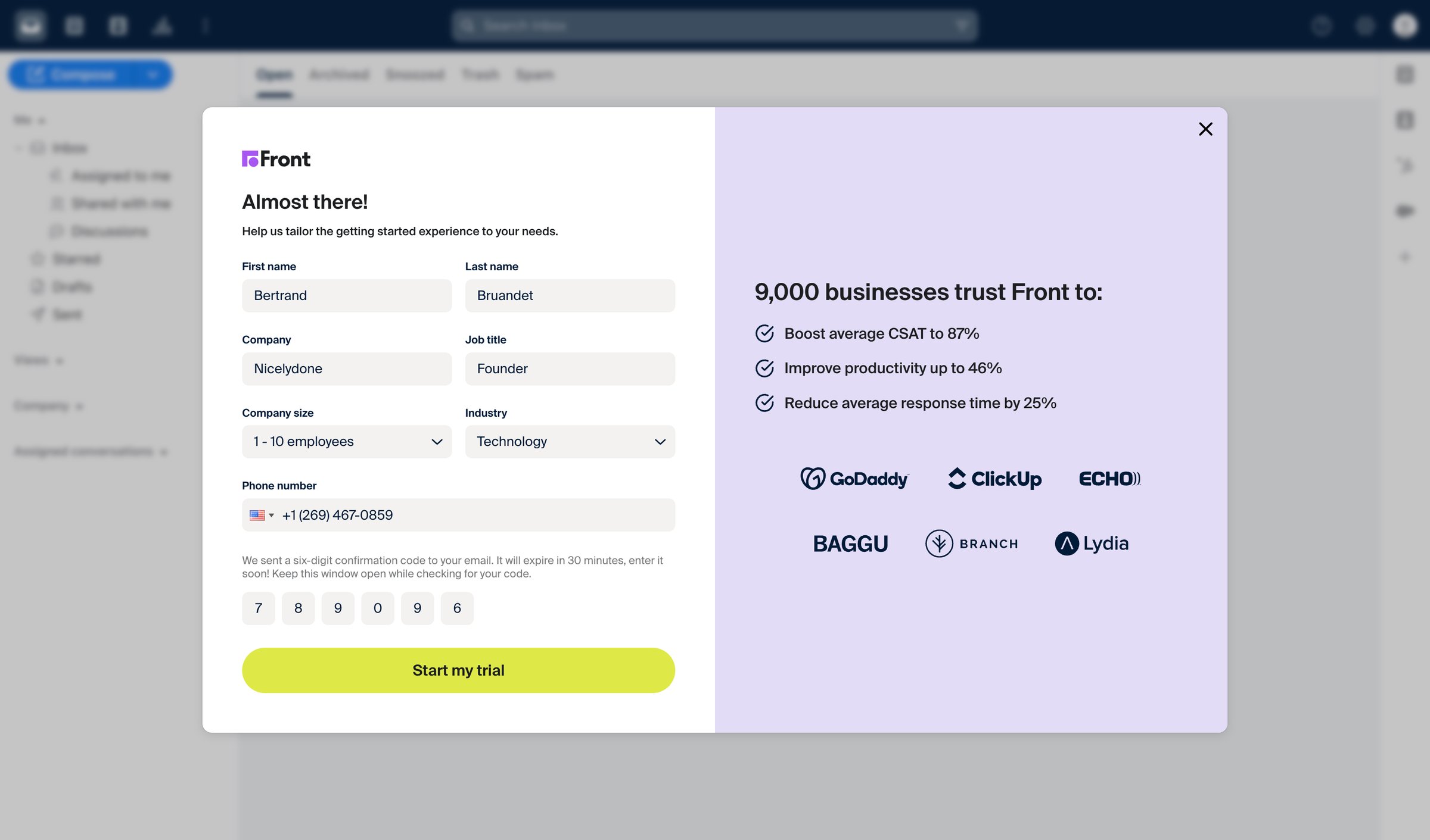 Front - Front - The Platform for Exceptional Customer Service at Scale screen