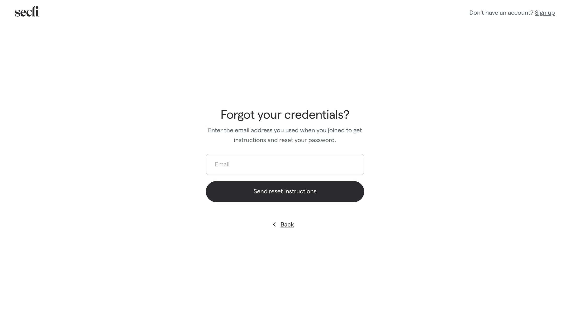 Secfi - Home | Secfi screen