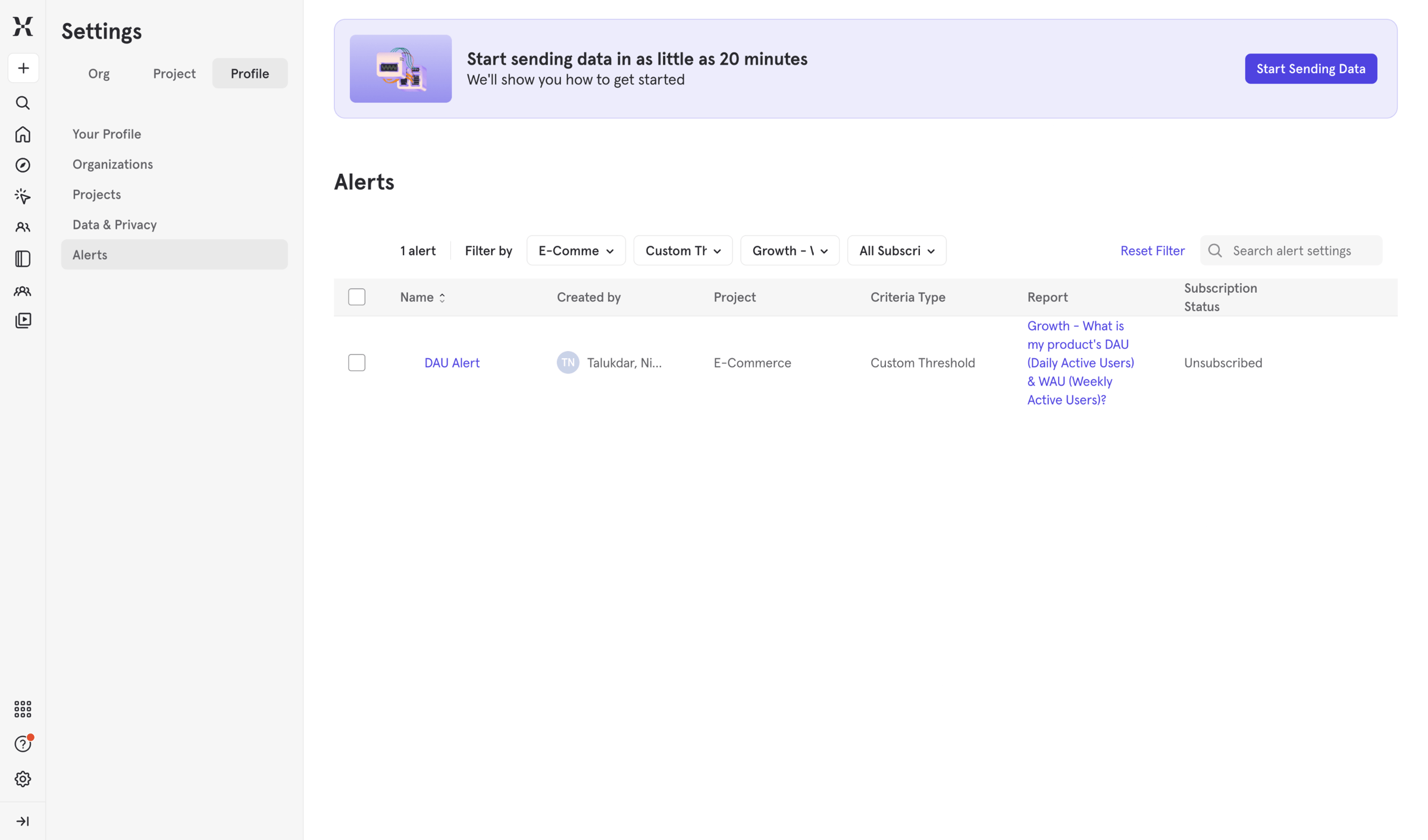 Mixpanel - Mixpanel - Product Analytics screen
