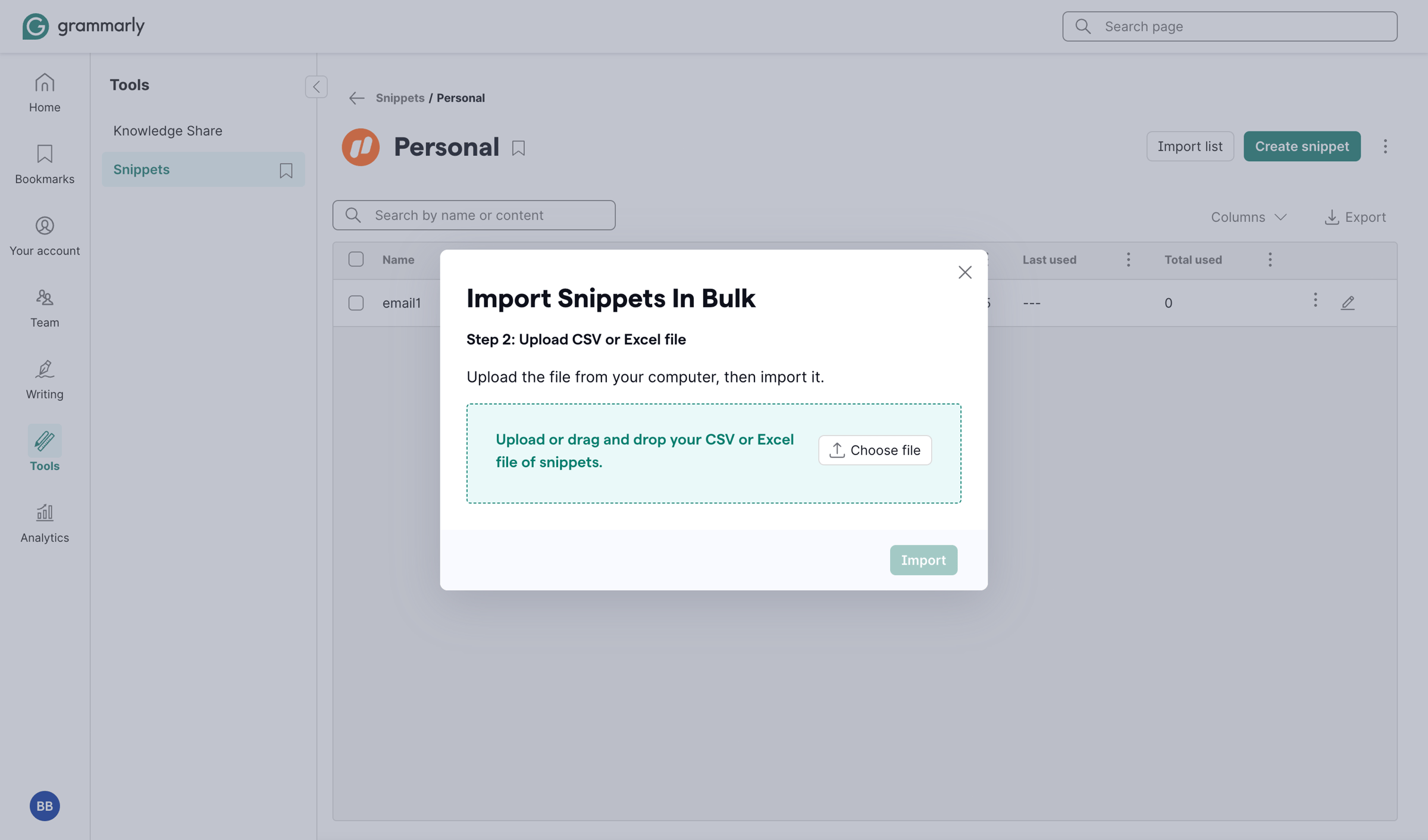 Grammarly - Account | Grammarly screen