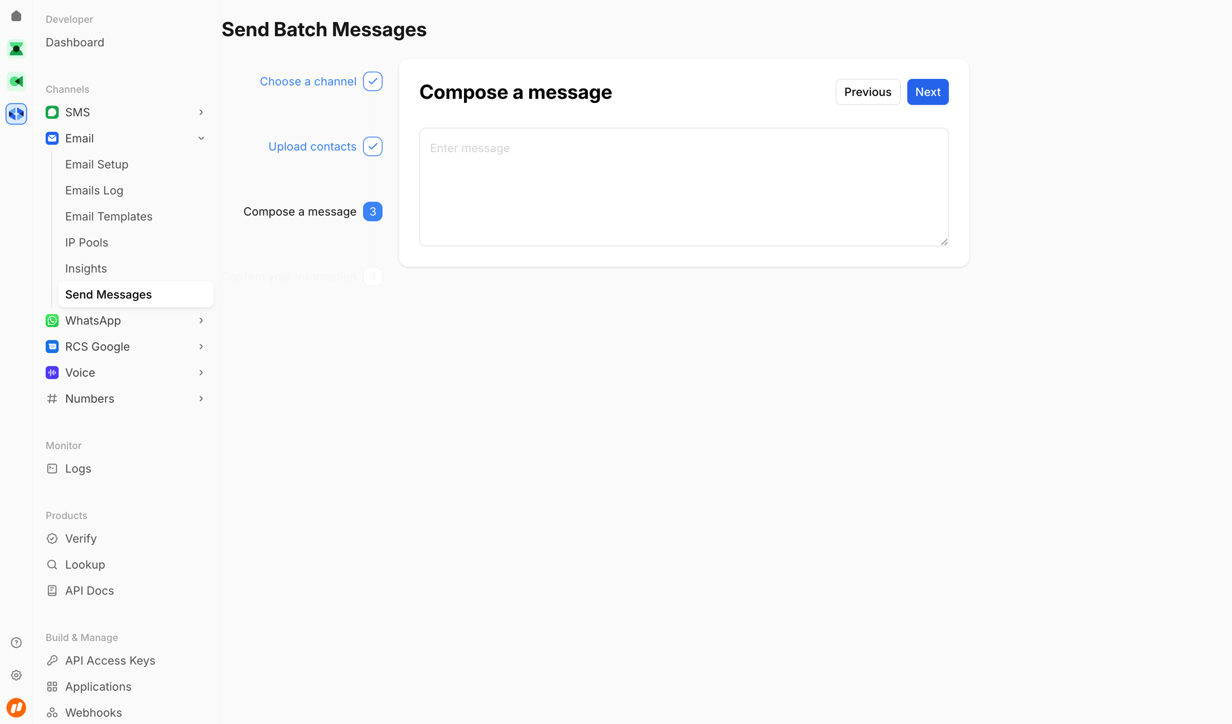 Bird - Send Batch Messages | Bird screen