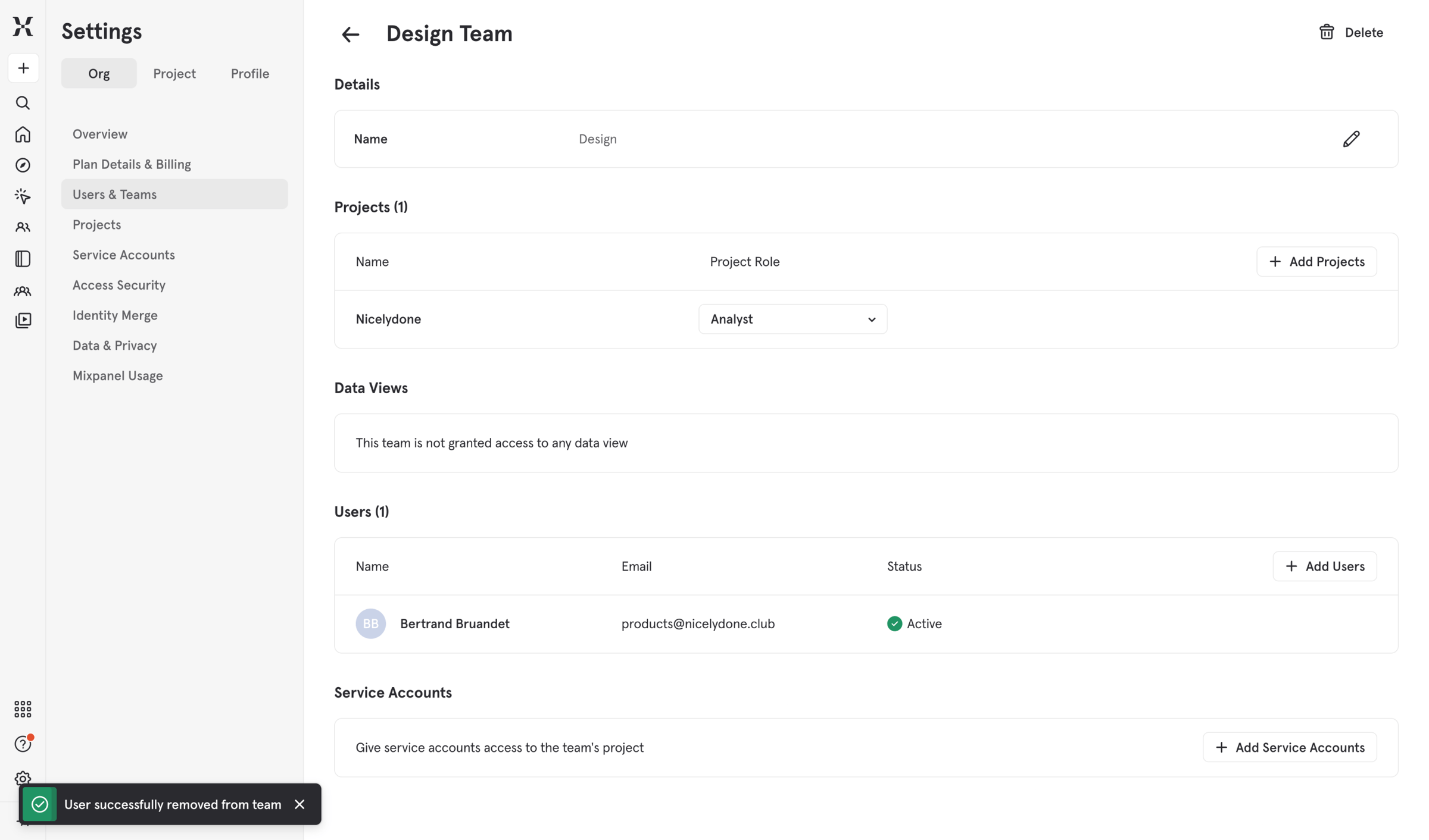Mixpanel - Mixpanel - Product Analytics screen