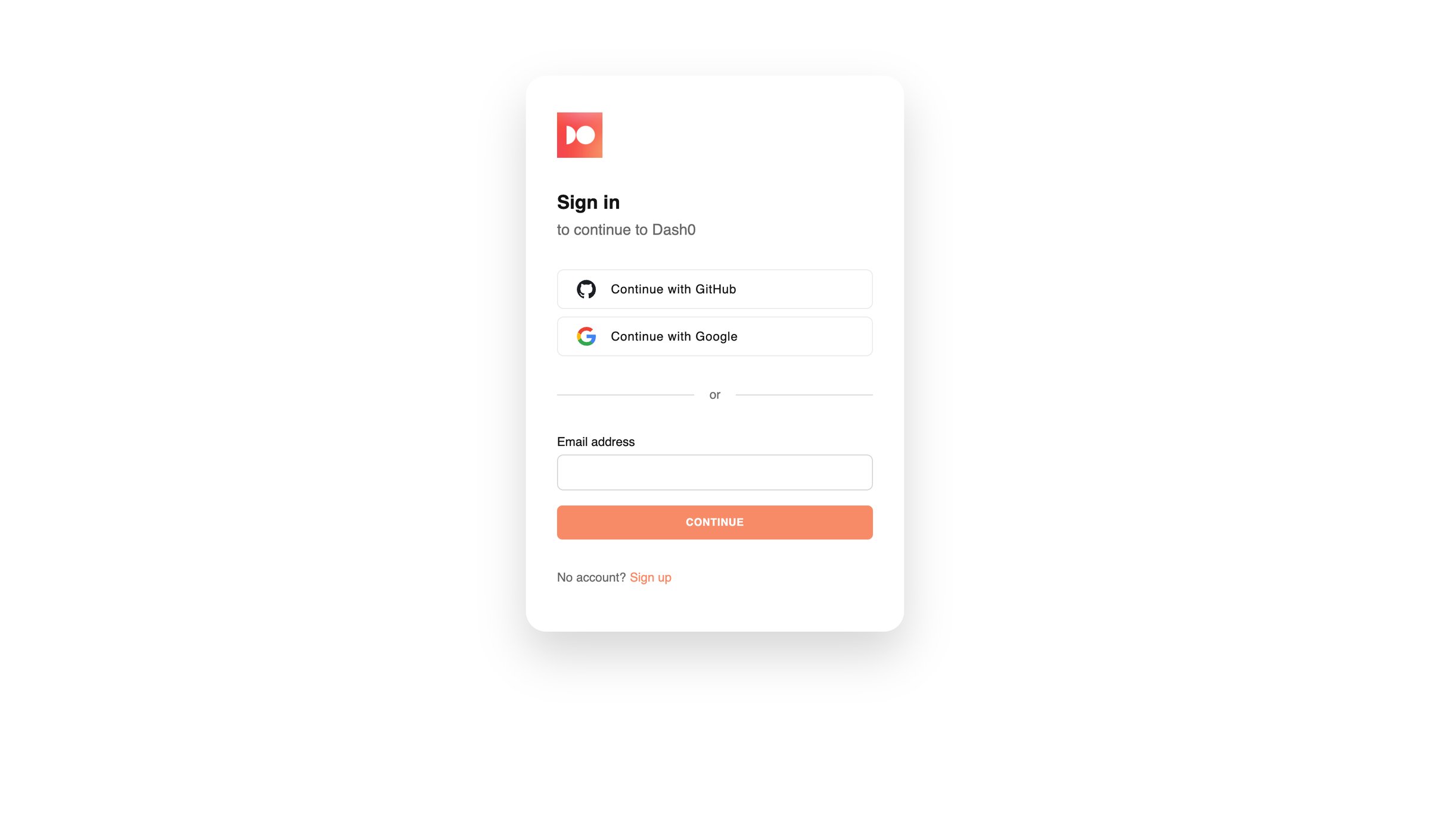 Dash0 - My account | Dash0 screen