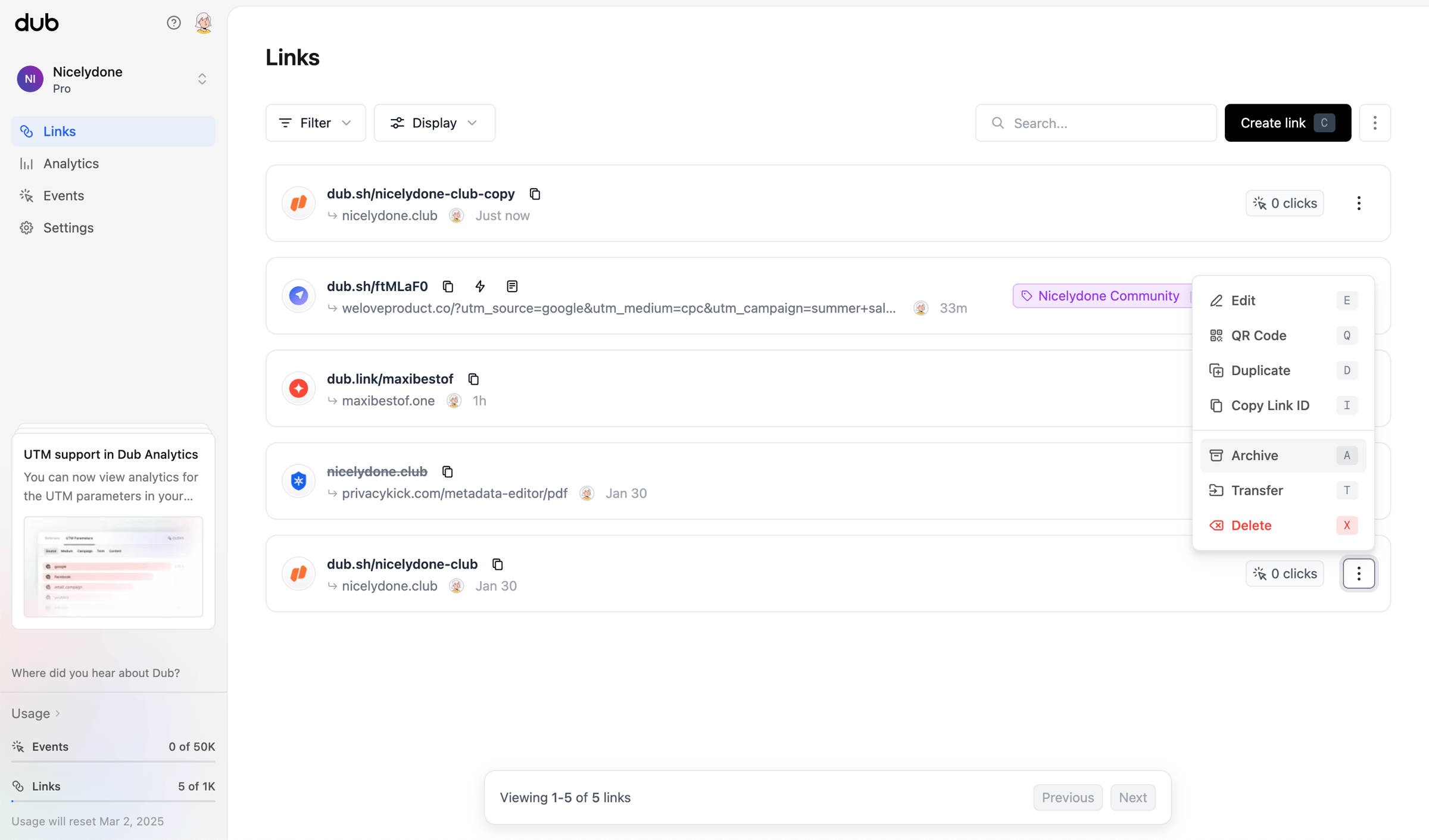 Dub - Dub.co - Link Management for Modern Marketing Teams screen