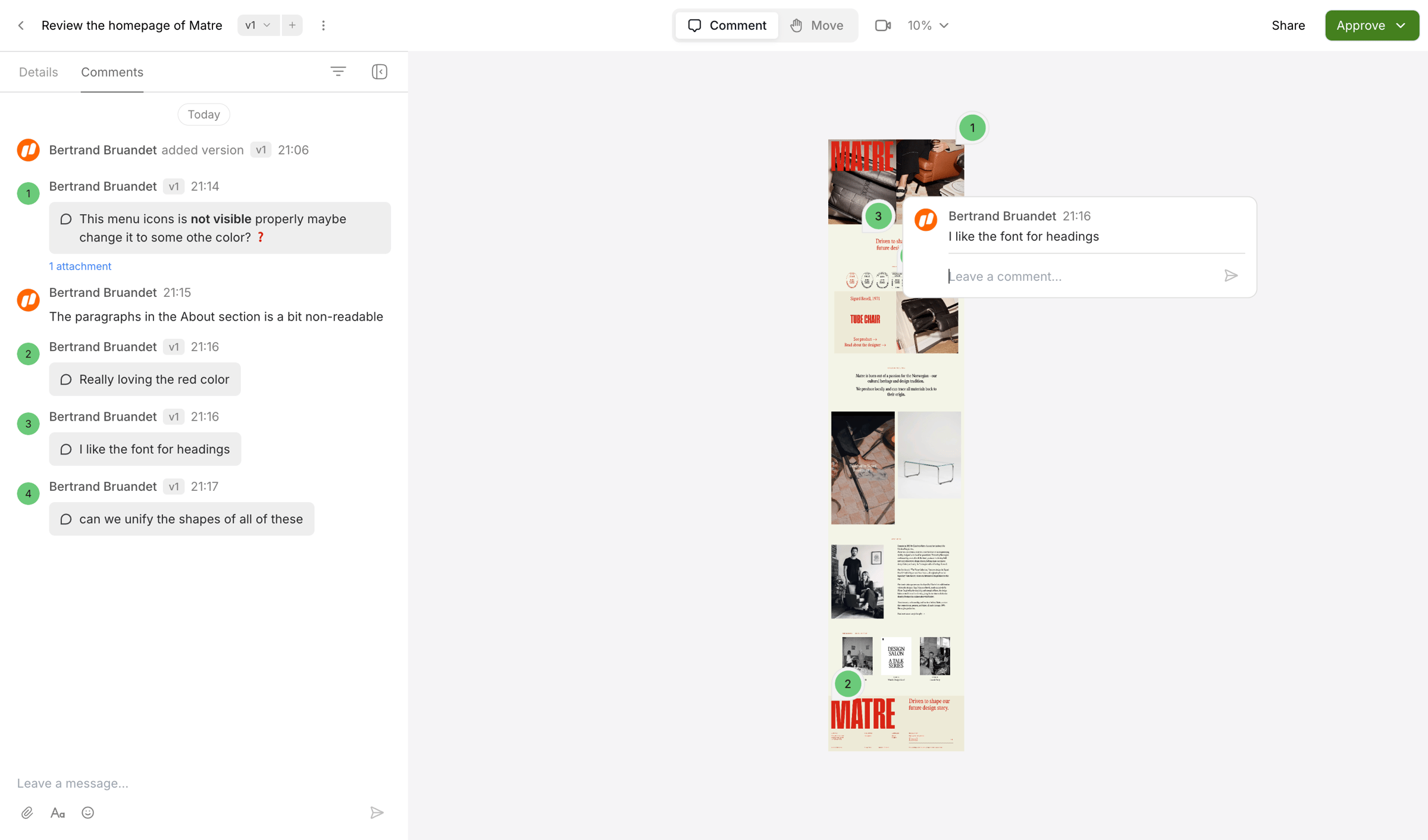 Workflow screen
