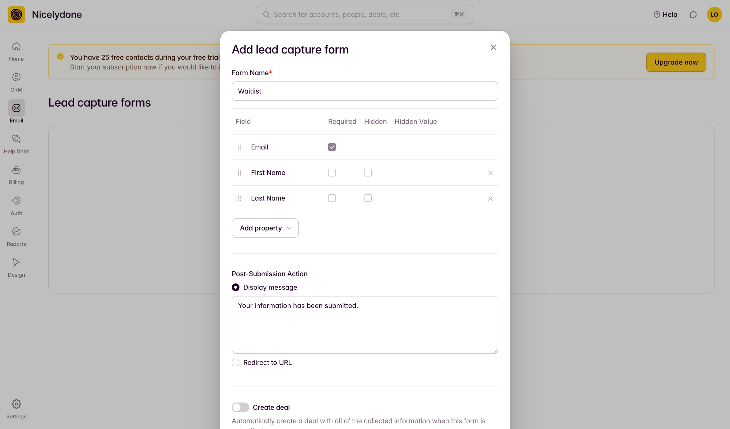 Outseta - Custom Forms screen