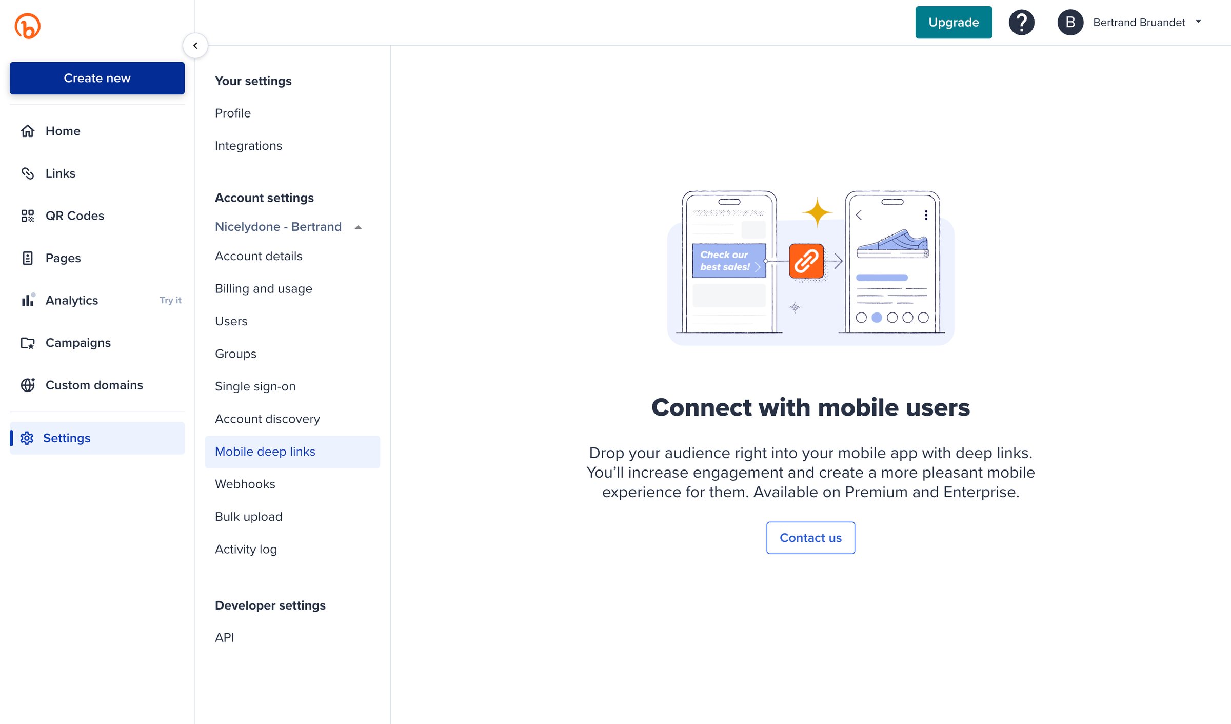 Bitly - Bitly | Settings screen