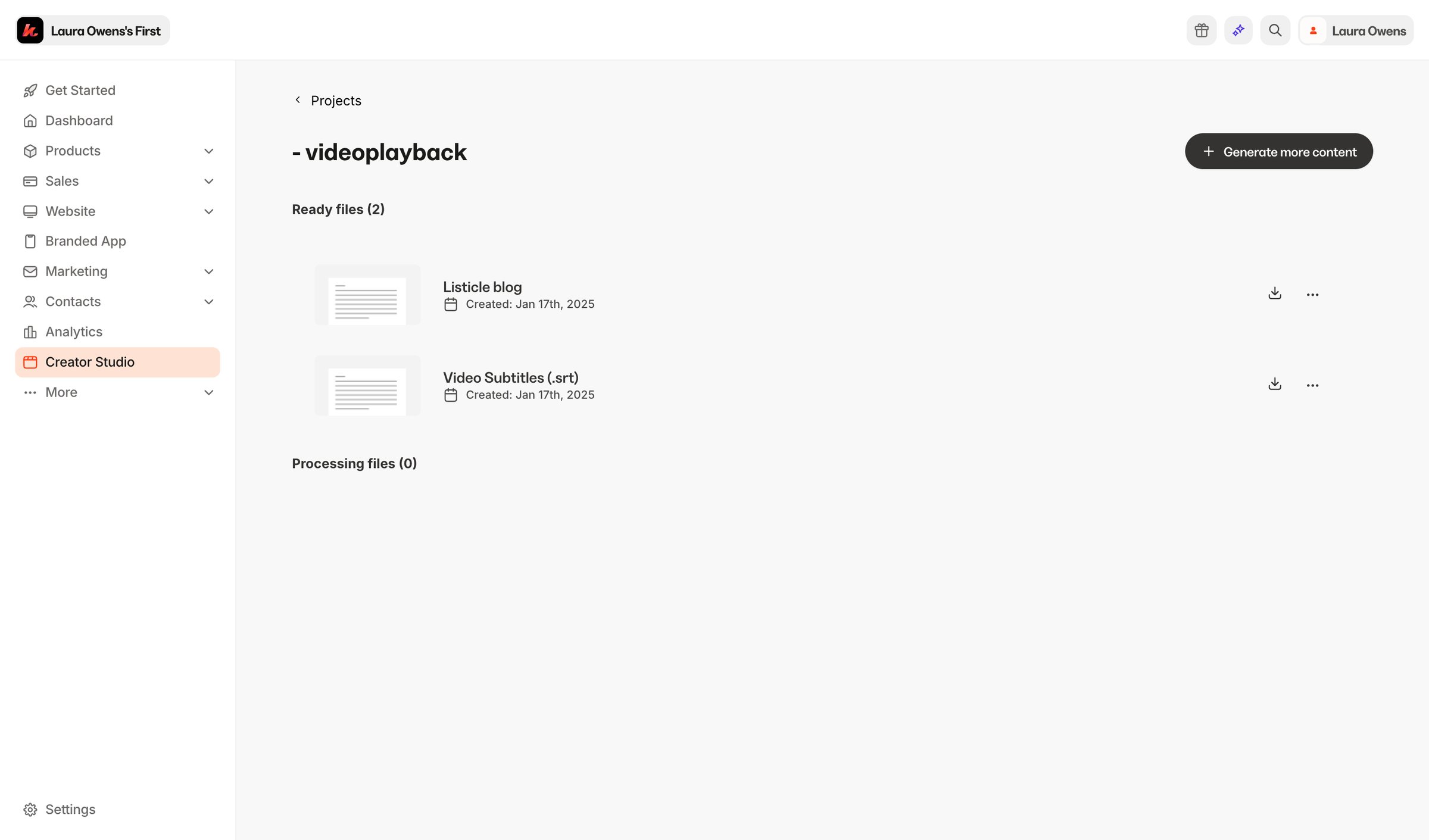 Kajabi - Kajabi - adminsites2148600208creator_studioprojects518644exports screen