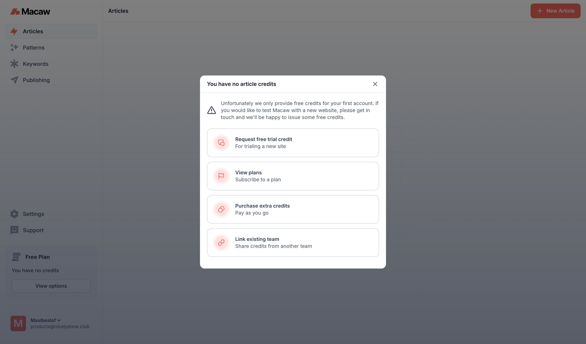 Macaw - Articles | Macaw screen