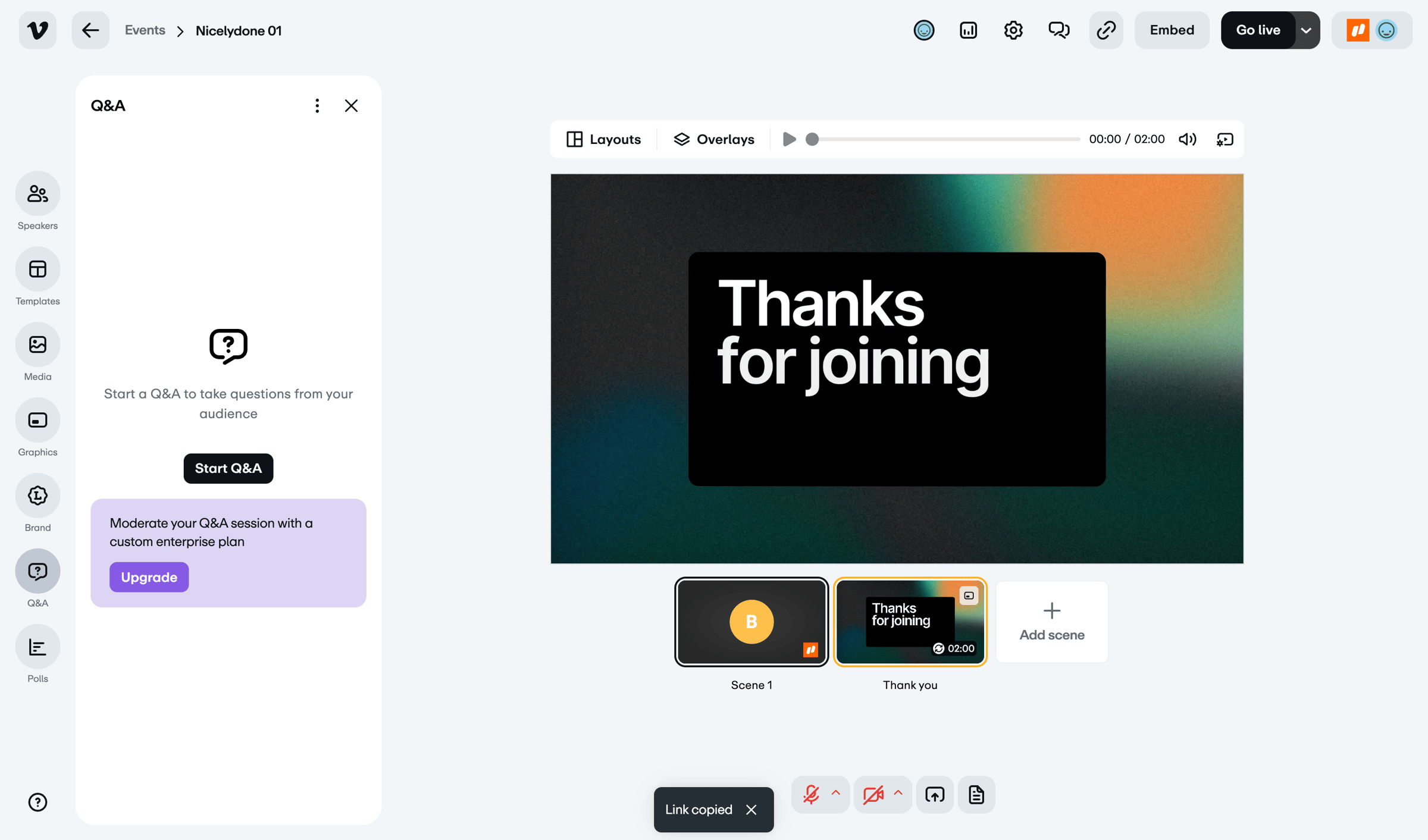 Vimeo screen