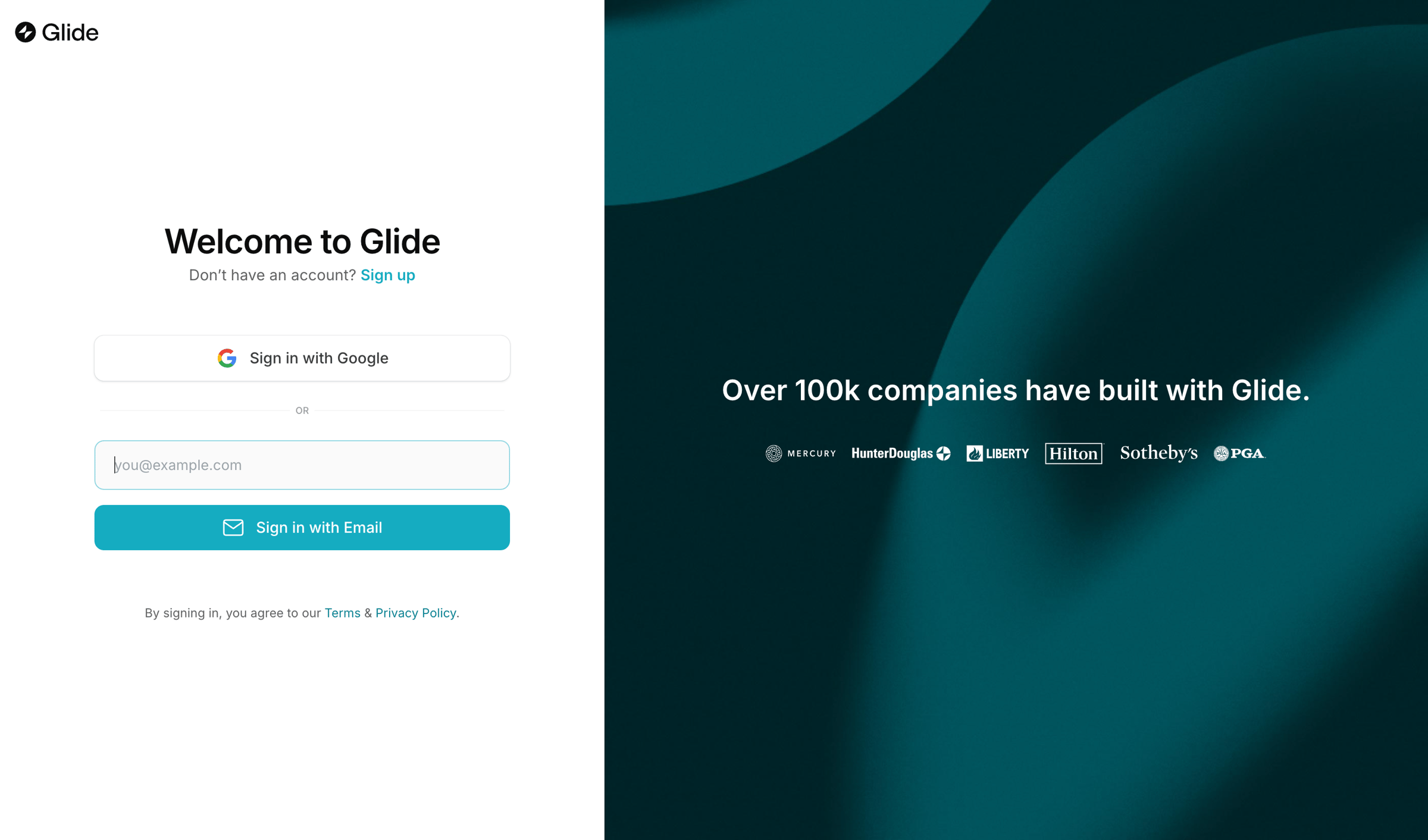 Glide screen