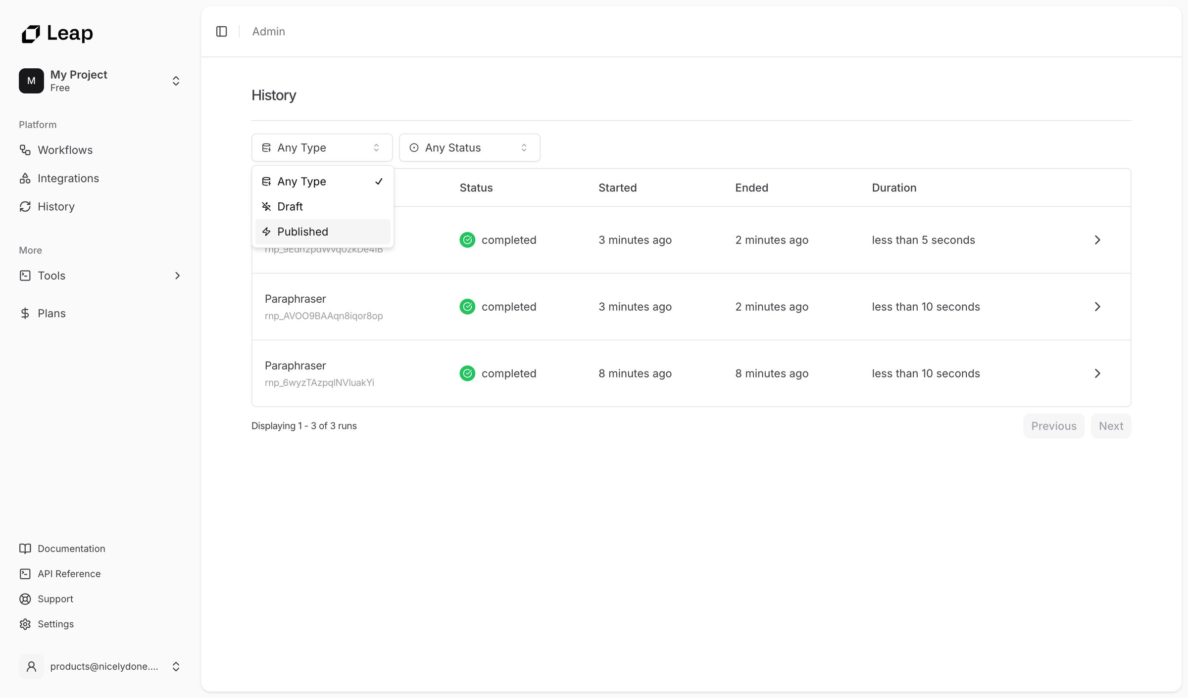Leap - Leap AI | Automate any workflow with AI screen