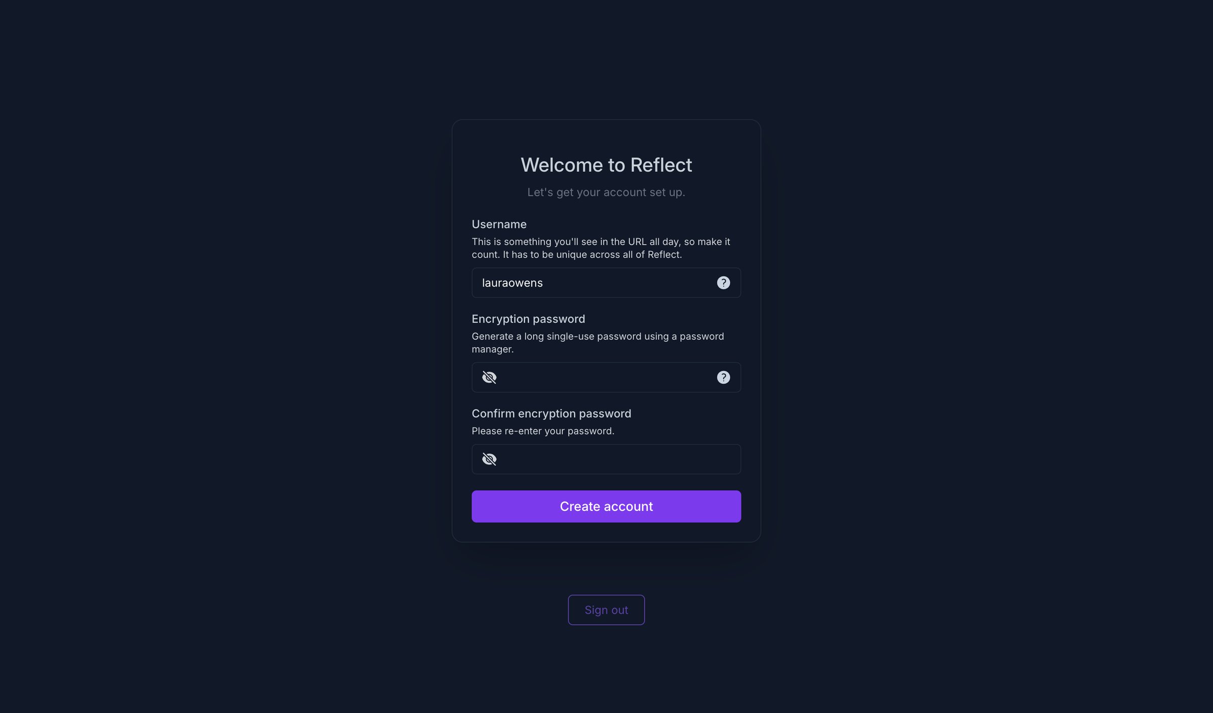 Reflect screen