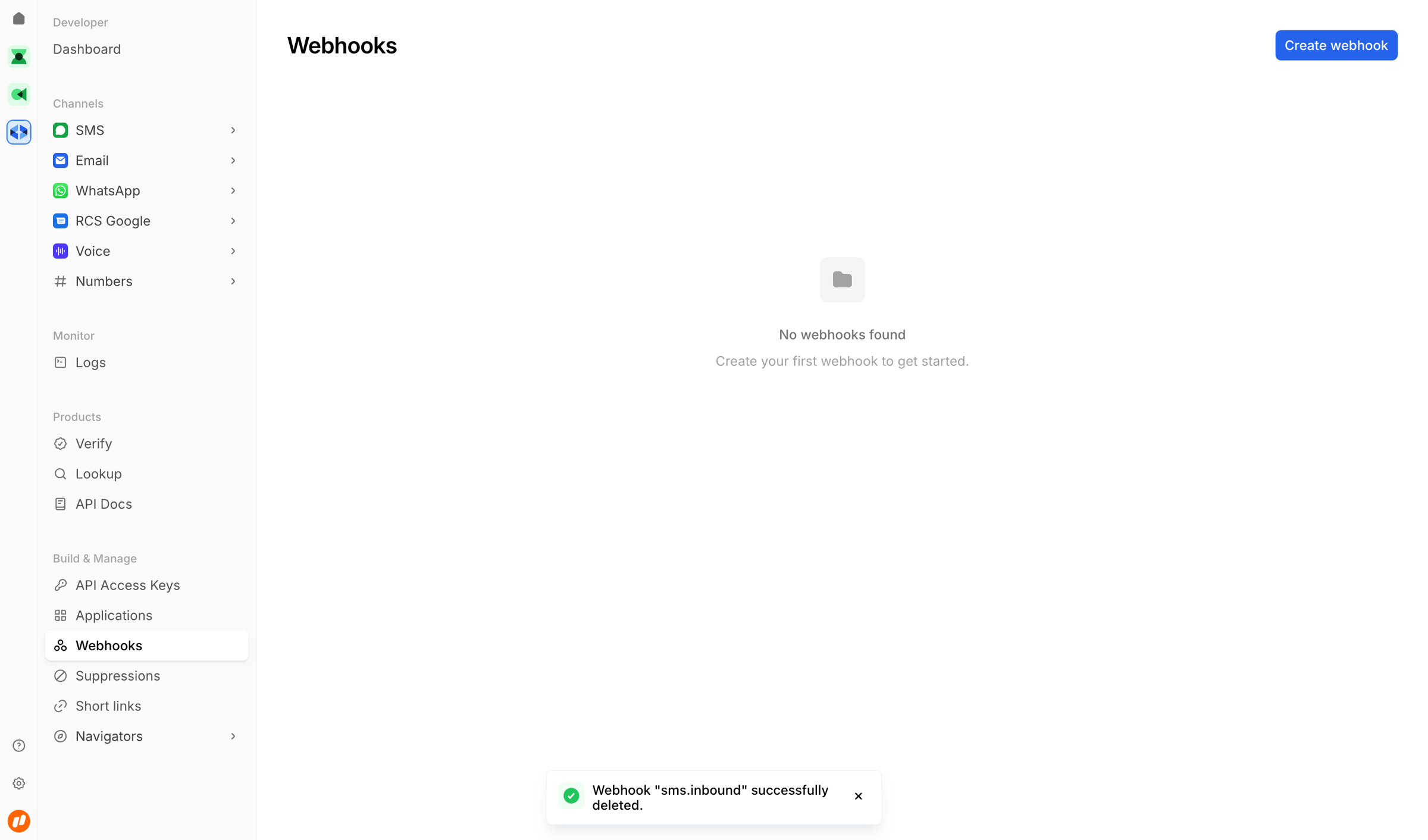 Bird - Webhooks | Bird screen