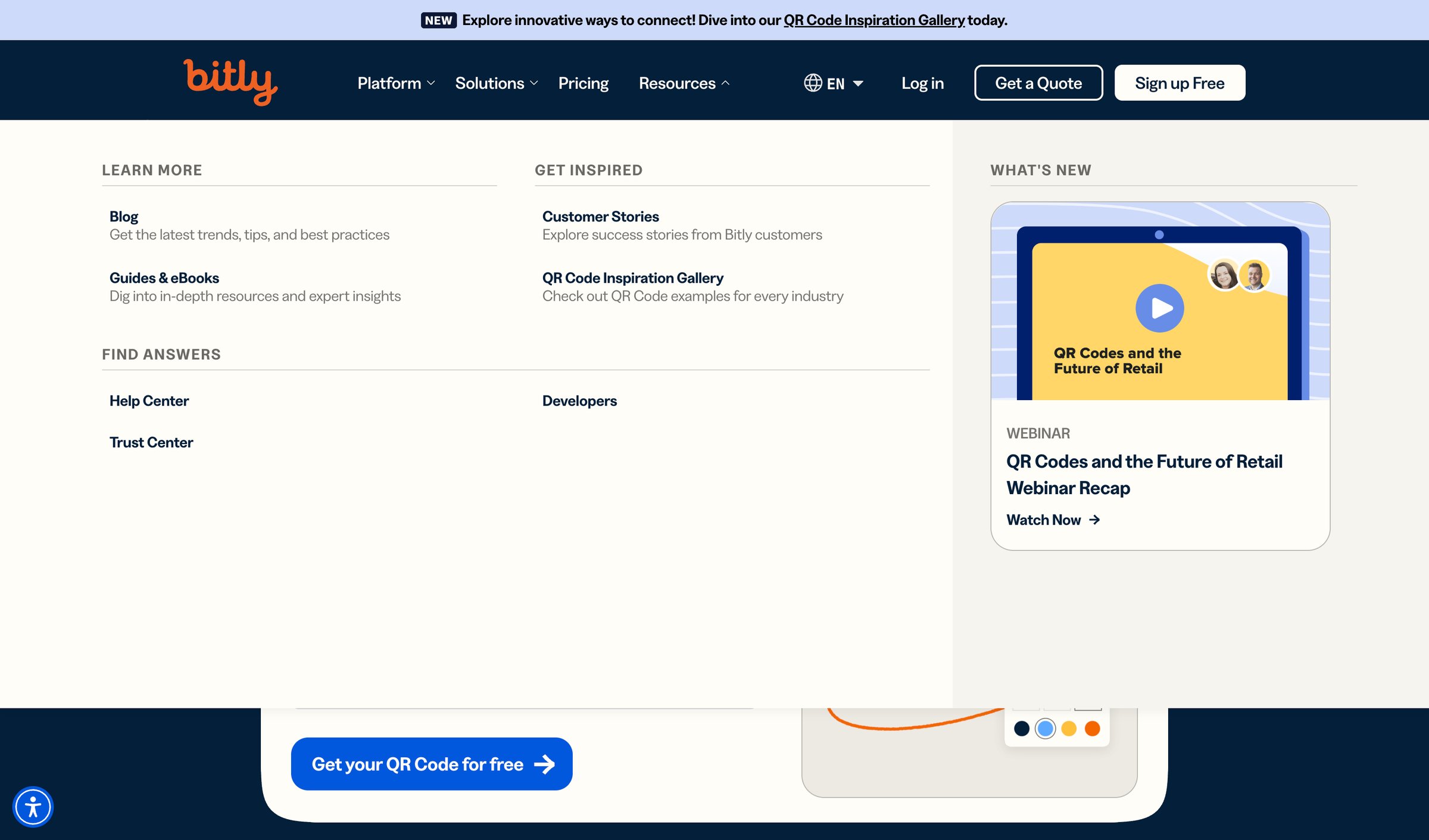 Bitly - Bitly Connections Platform | Short URLs, QR Codes, and More screen