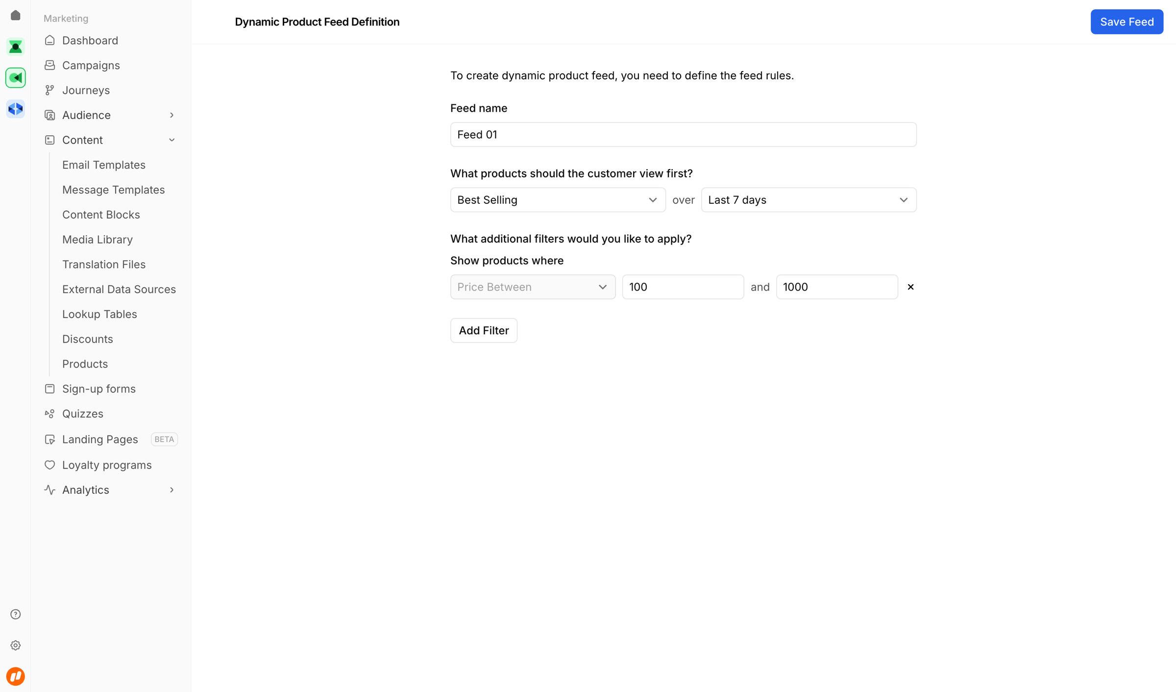 Bird - Dynamic Product Feed Definition | Bird screen
