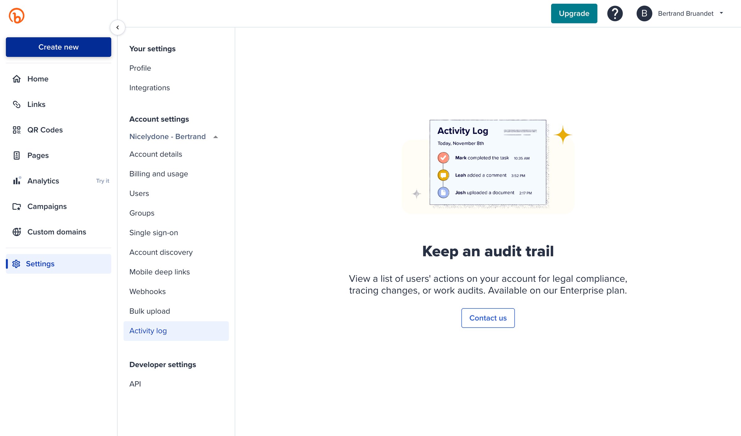 Bitly | Settings from Bitly