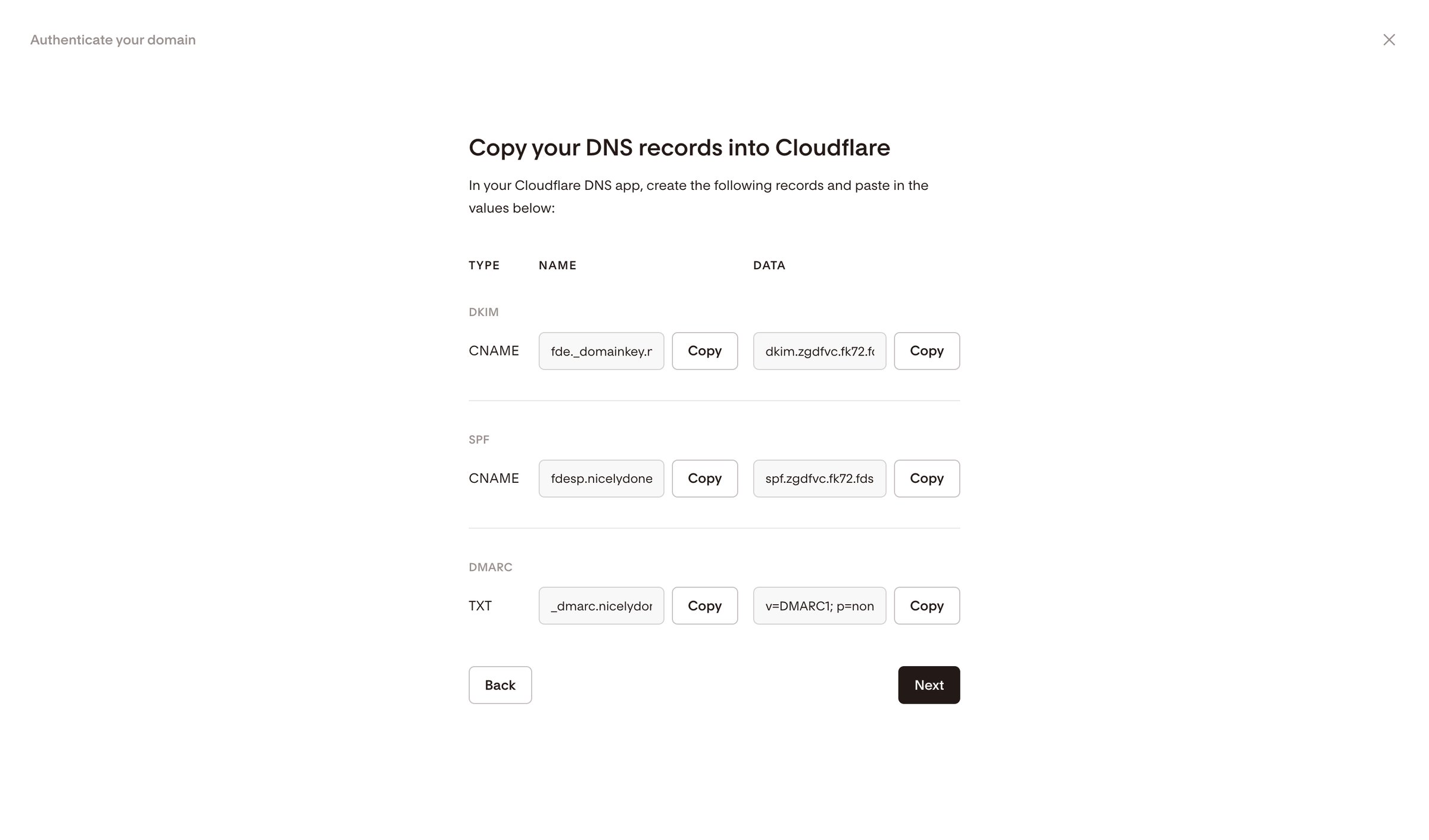 Flodesk - Domain authentication | Flodesk screen