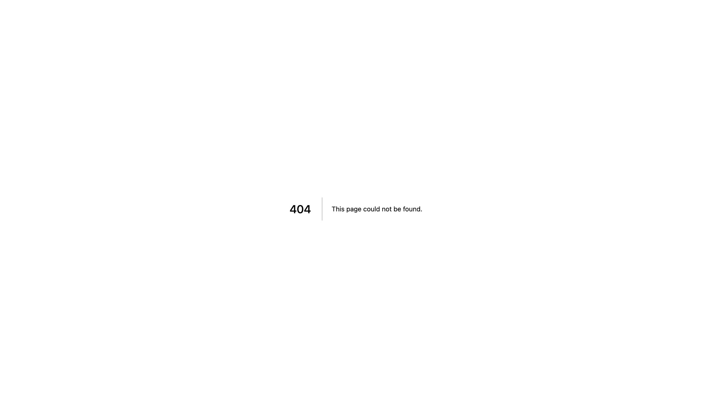 Monarch - 404 This page could not be found. screen
