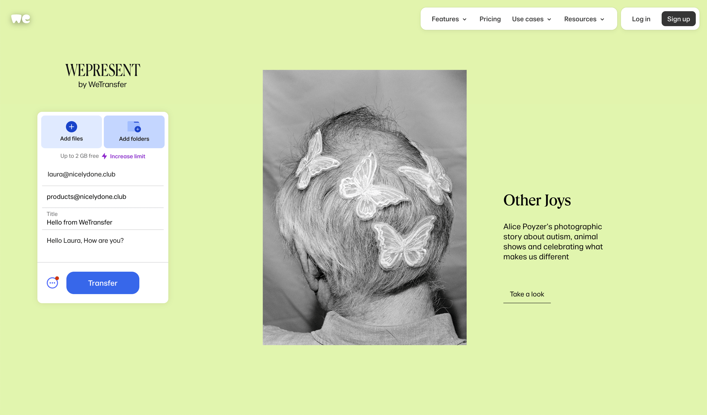 WeTransfer - WeTransfer | Send Large Files Fast screen