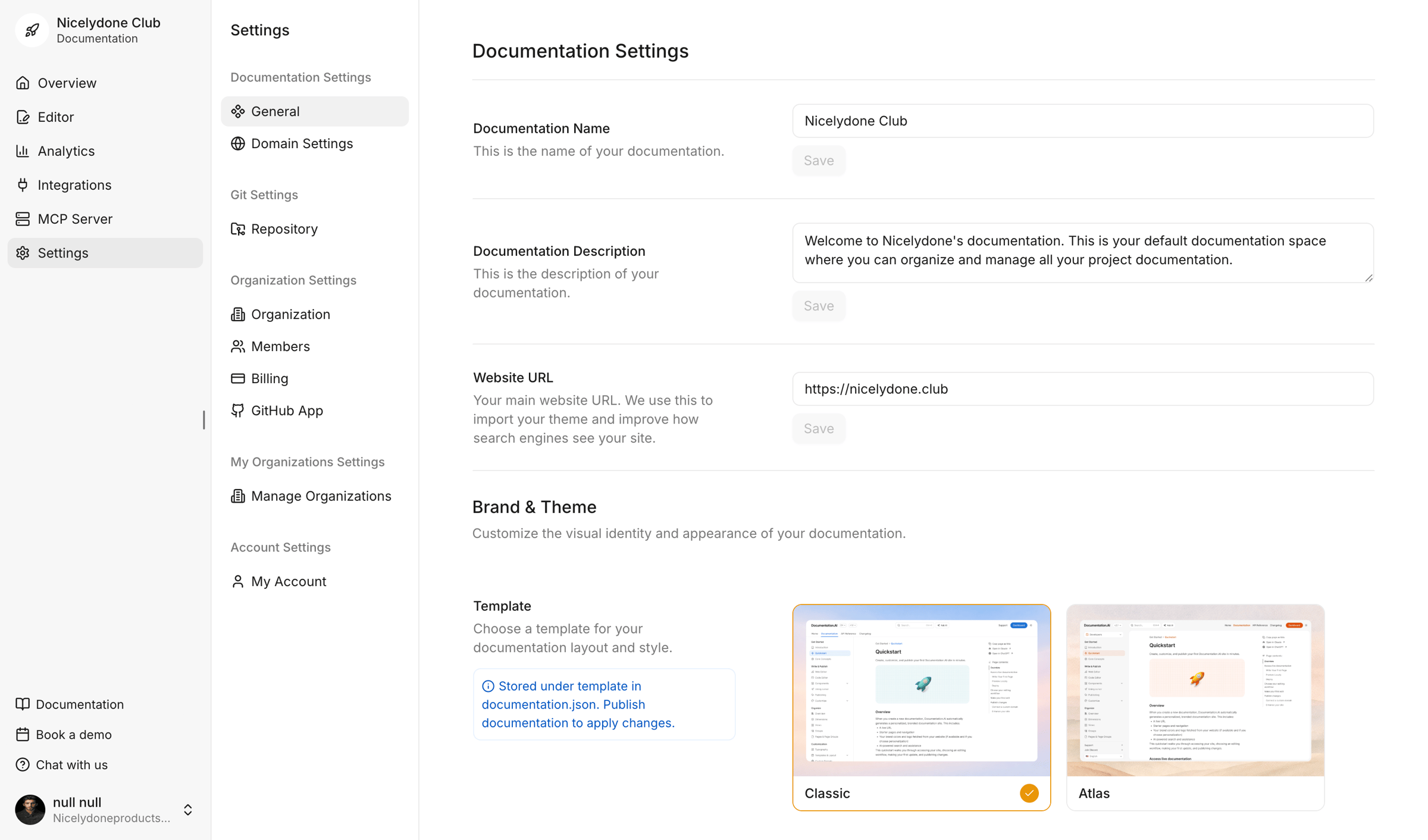 Documentation.AI - Dashboard - Documentation.AI screen