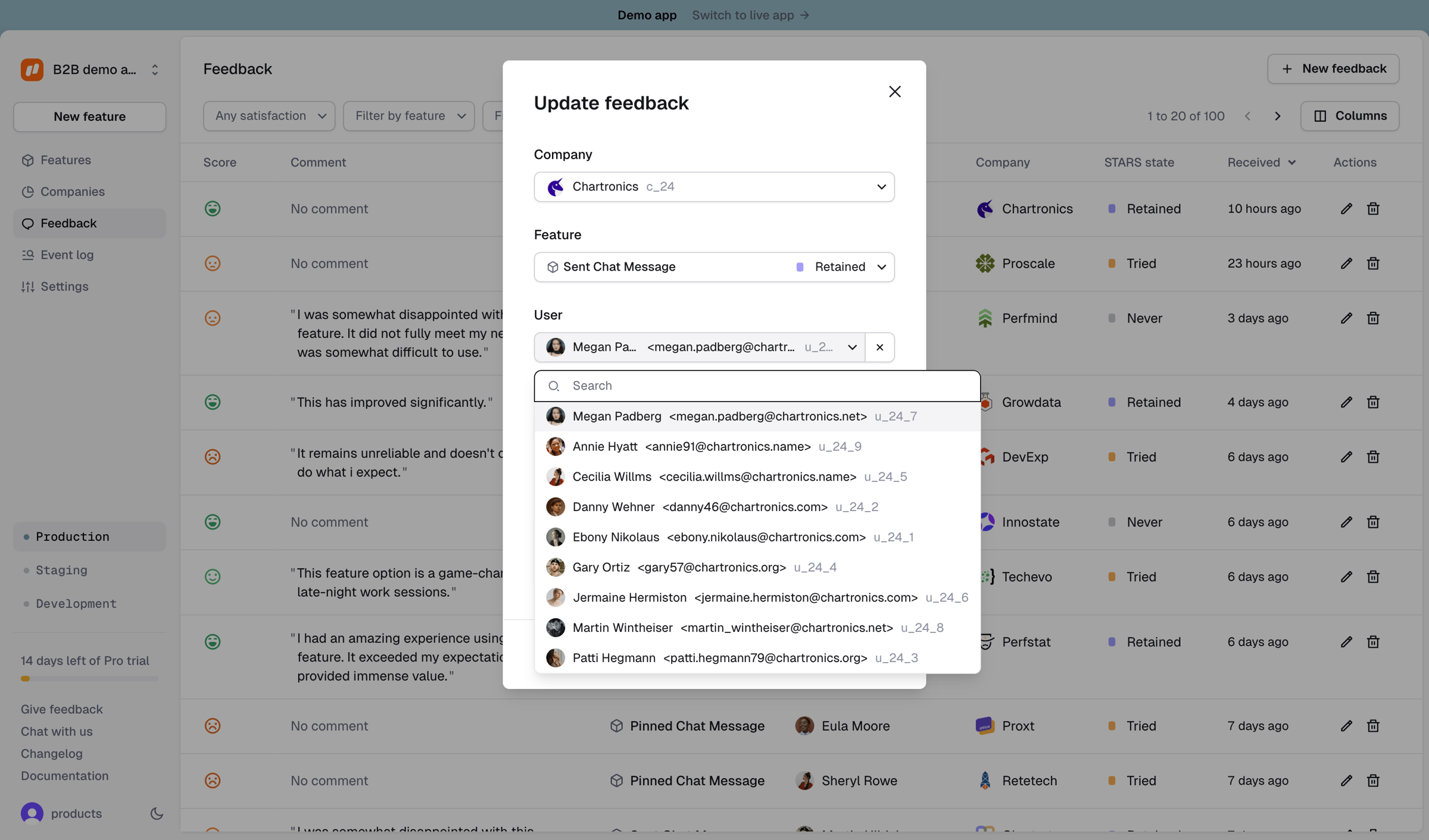 Reflag - Feedback screen