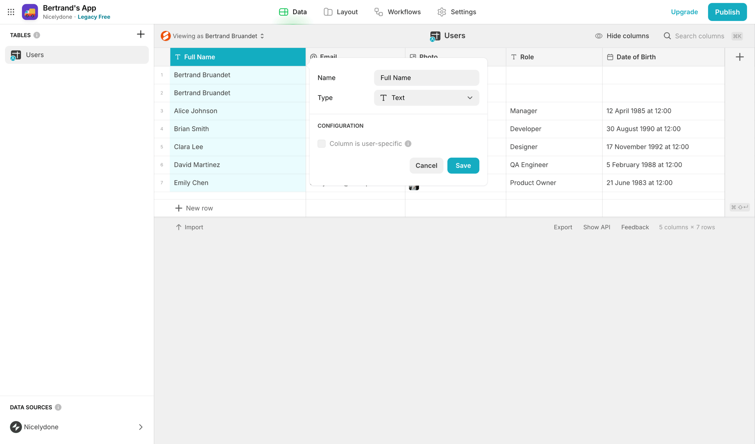Glide - Bertrand's App · Glide screen